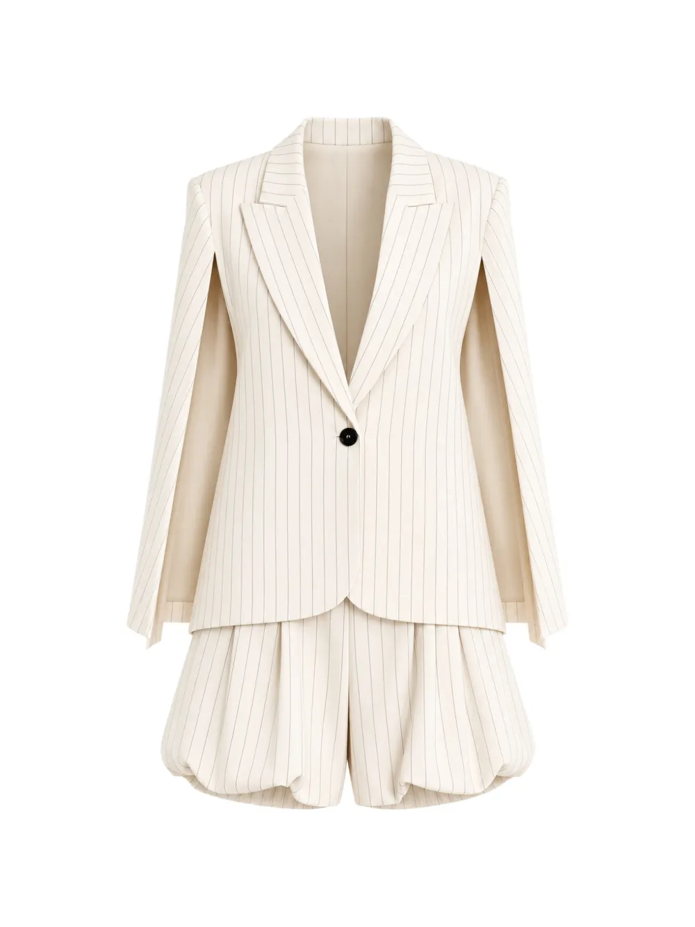 VICOLO pinstriped cape-sleeve blazer