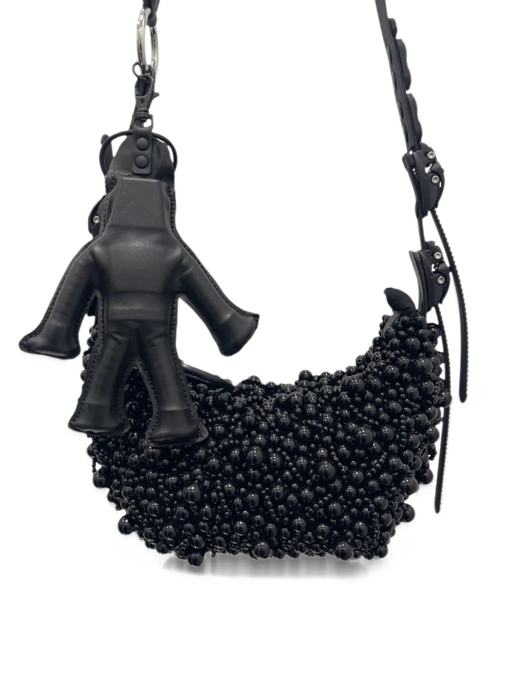 Innerraum beaded-embellished robot-charm shoulder bag Zwart