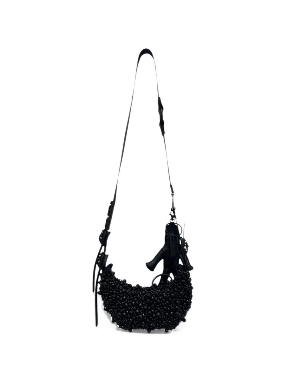 Innerraum beaded-embellished robot-charm shoulder bag Zwart