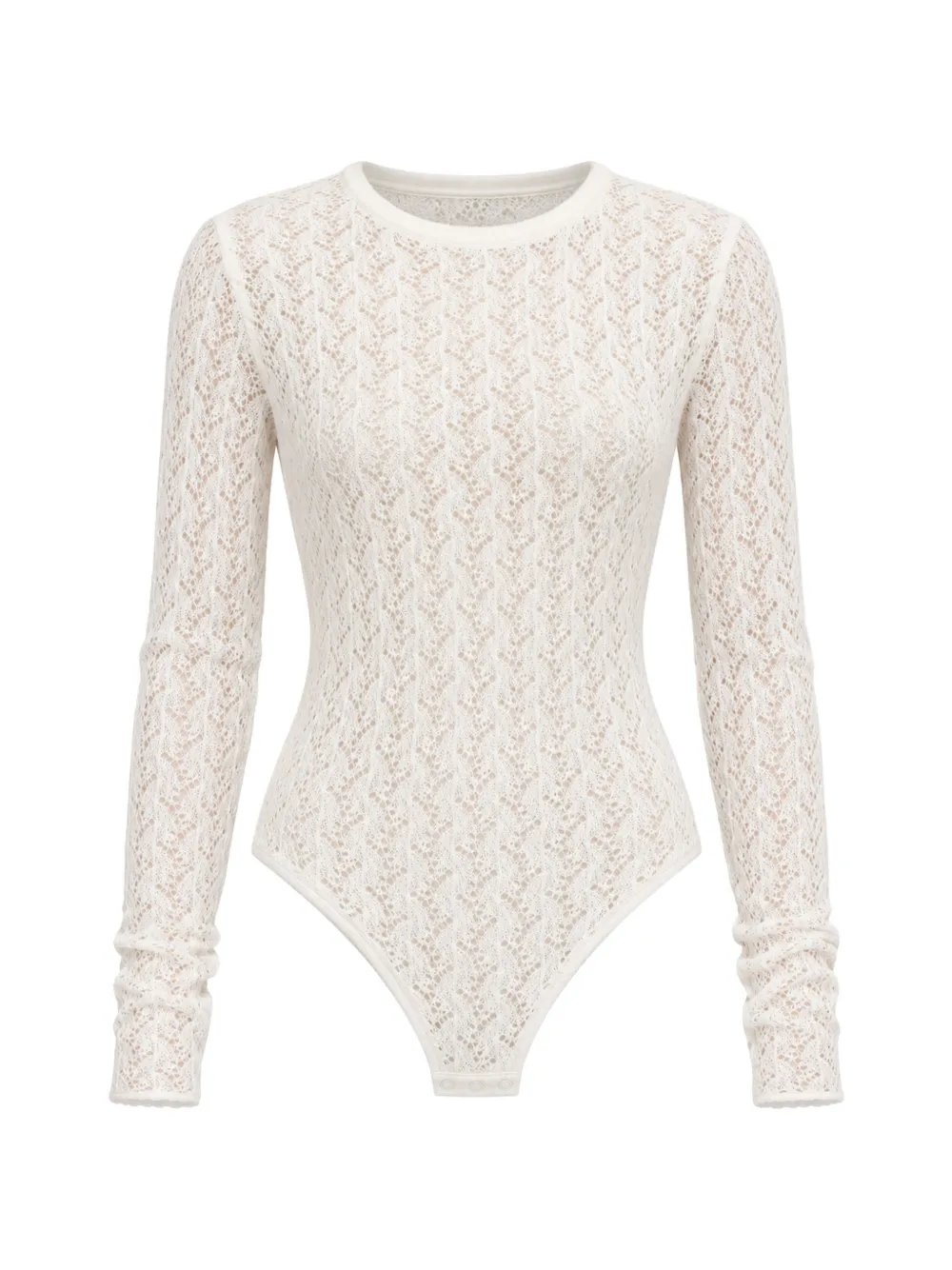 Cycle Sara Lace-knit Long-sleeve Bodysuit In Neutral