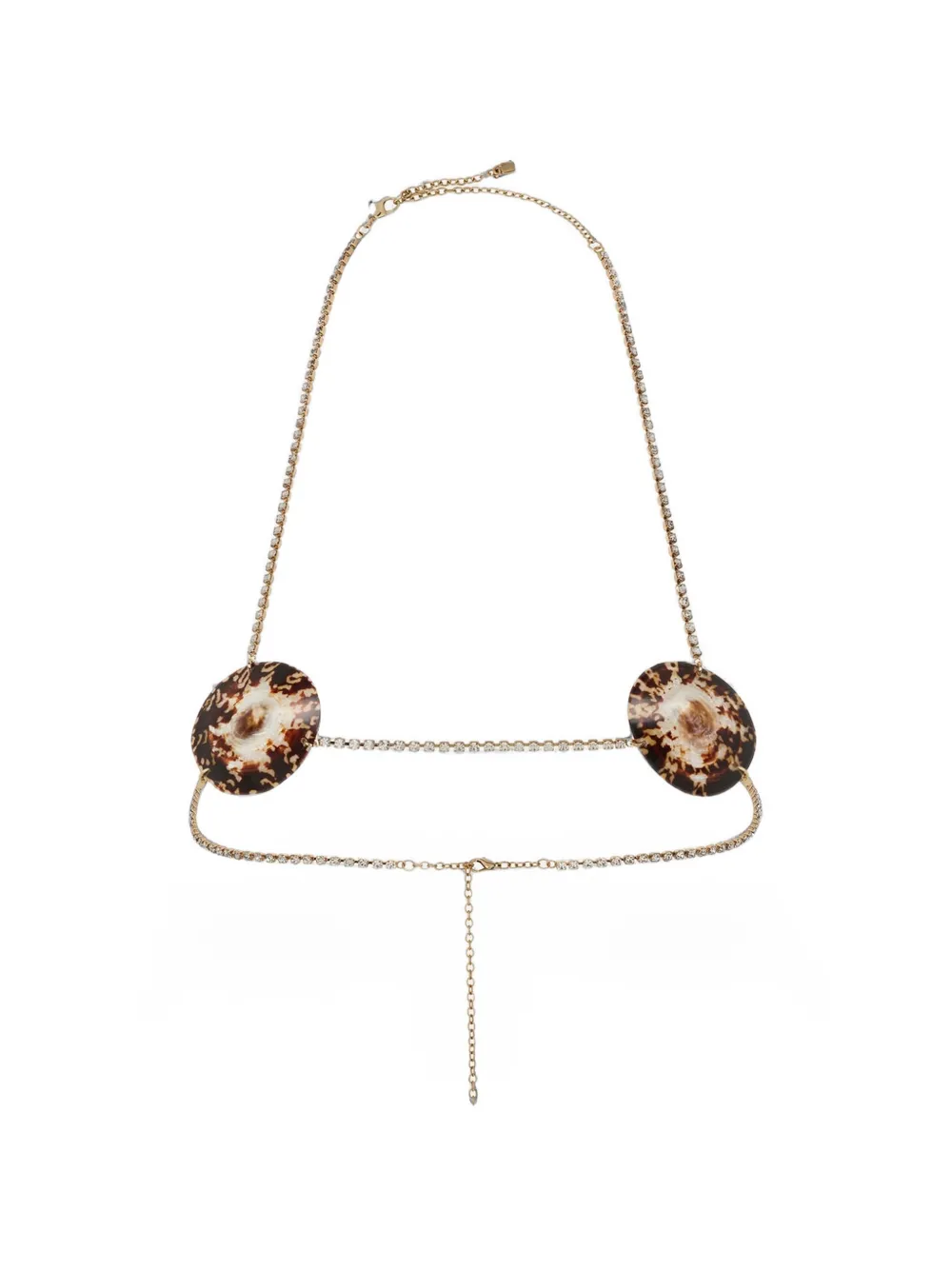 DSQUARED2 shell-embellished crystal-chain harness