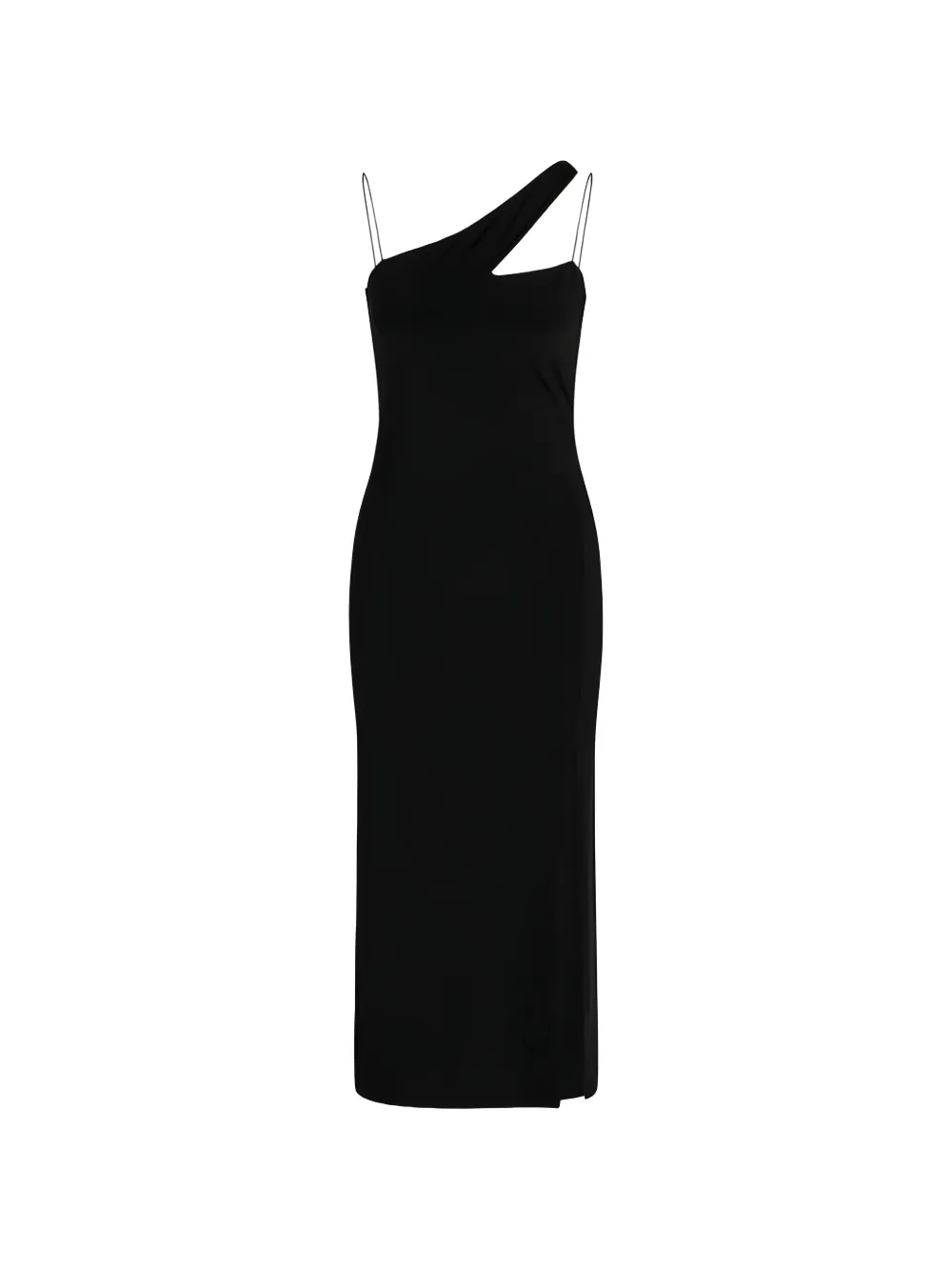 Bruuns Bazaar Asymmetrische midi-jurk met uitgesneden details Zwart