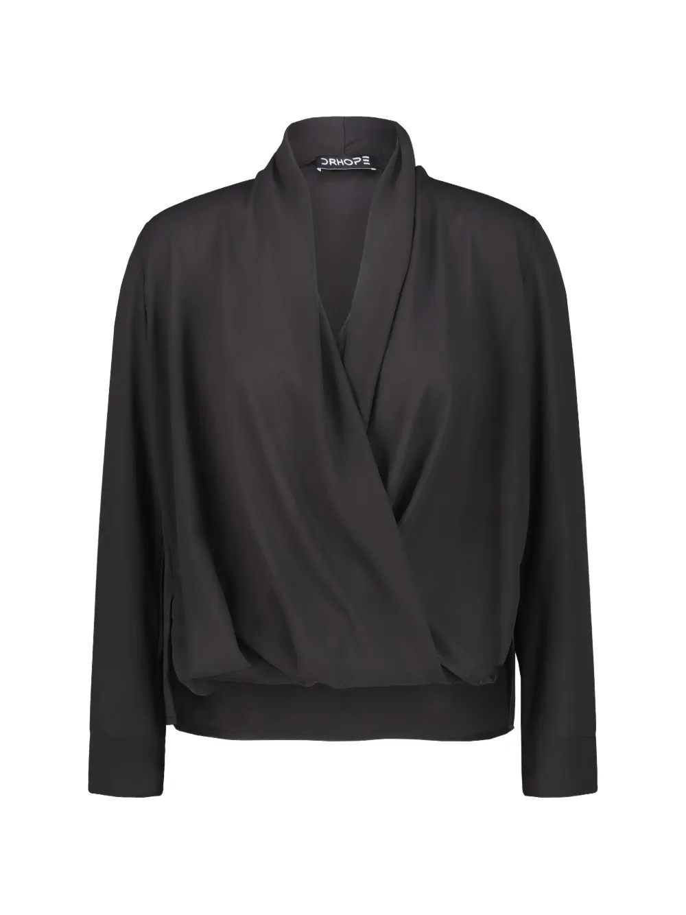 DRHOPE wrap-style long-sleeve blouse - Nero