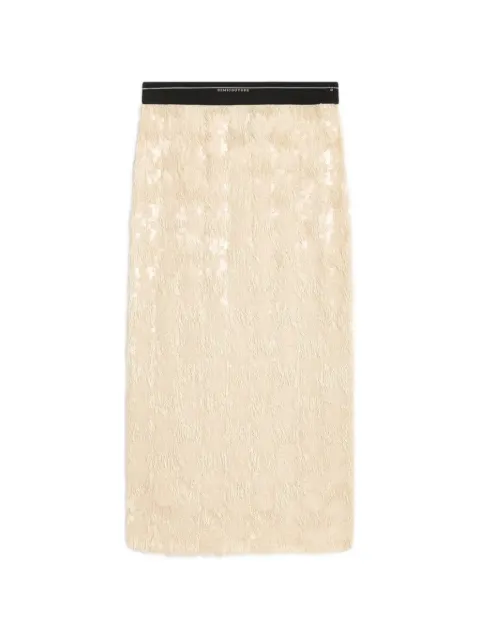 Semicouture sequin-embellished logo-waistband midi skirt