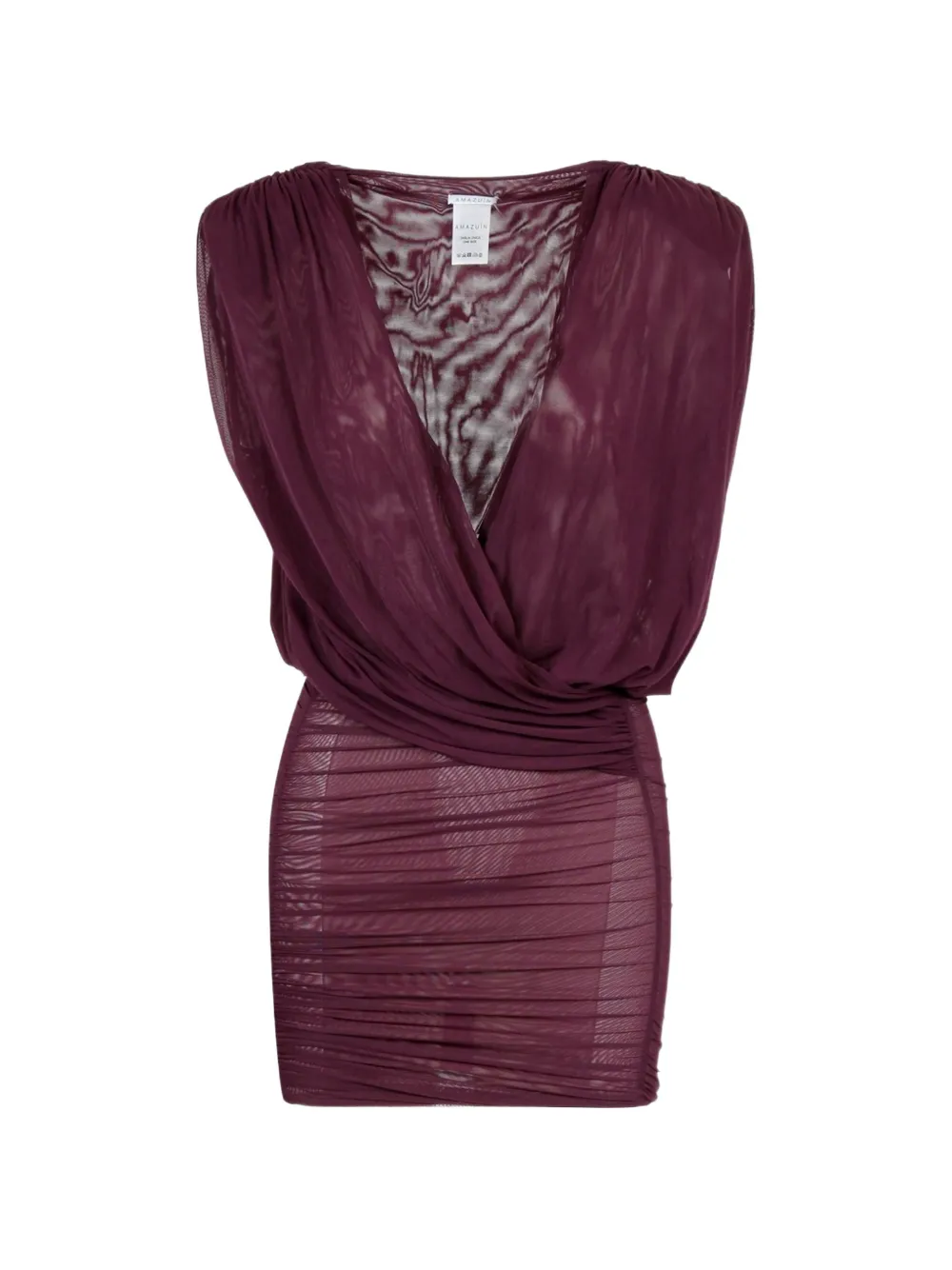 Amazuìn Tamie Sheer ruched draped midi dress - Viola