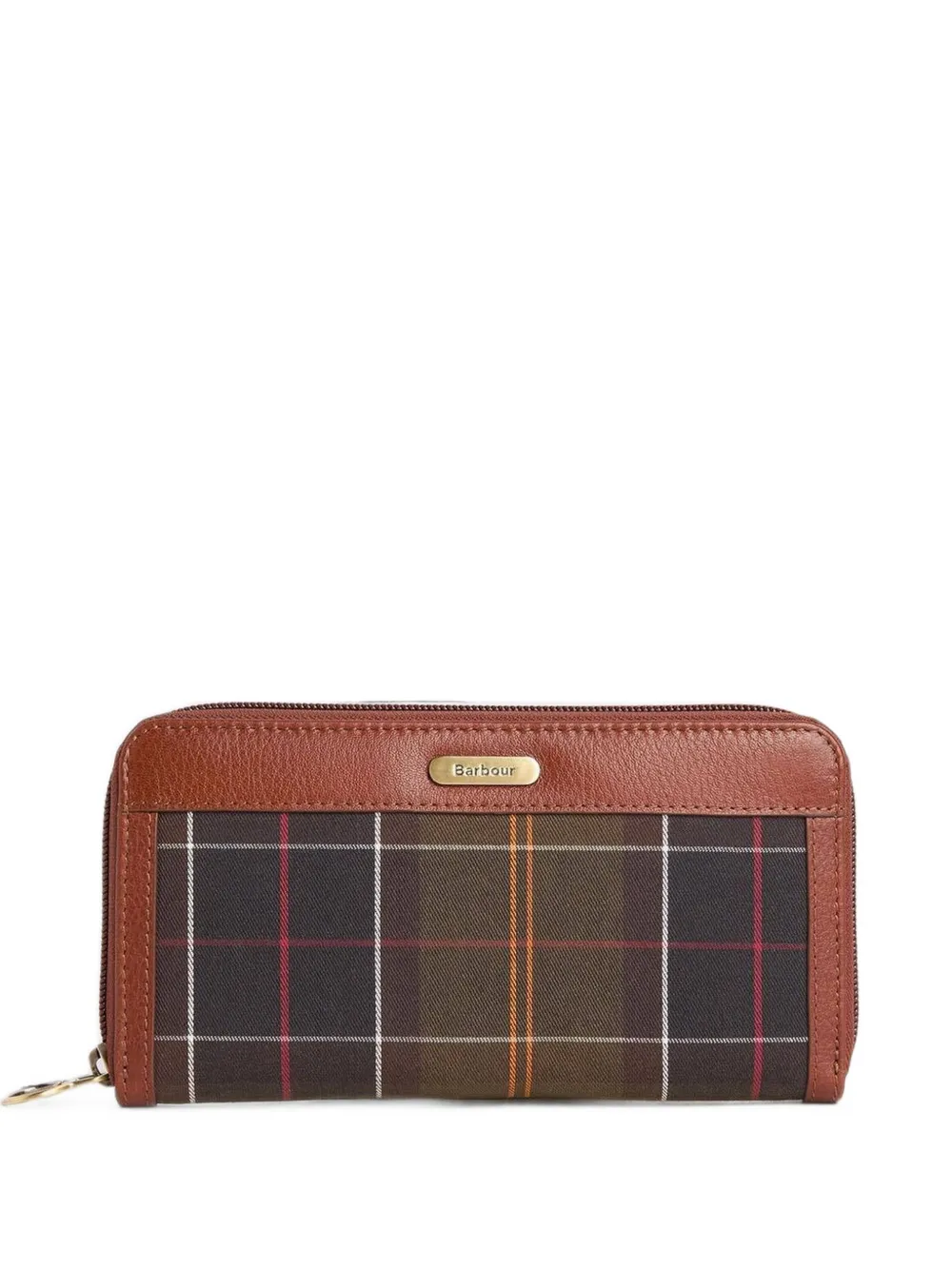 Barbour Daphne tartan leather-trim clutch bag - Marrone