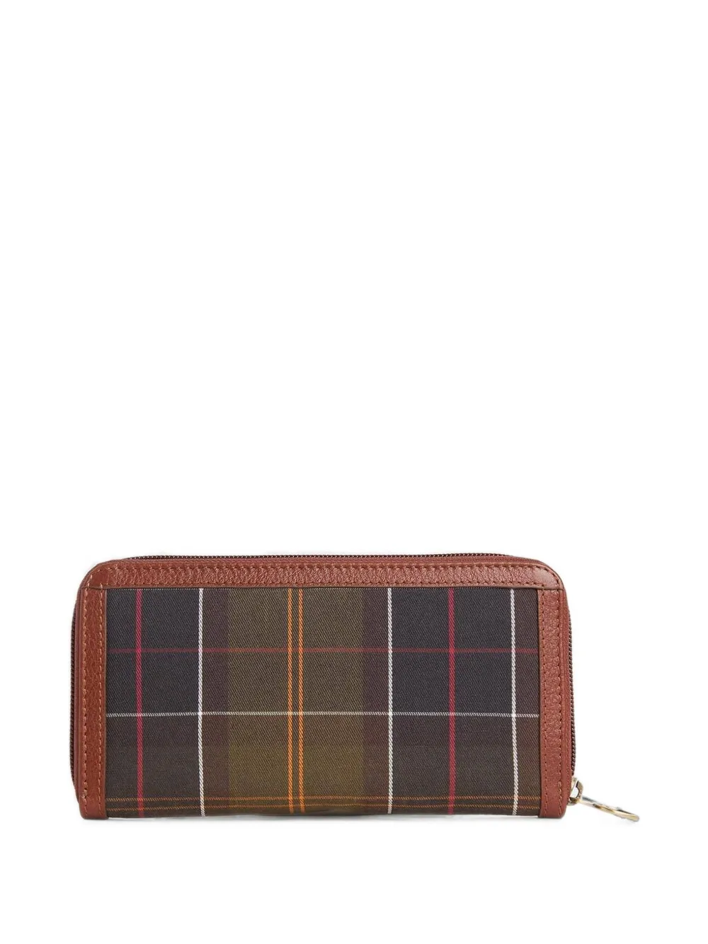 Barbour Daphne clutch met tartan-ruit en leren afwerking Bruin