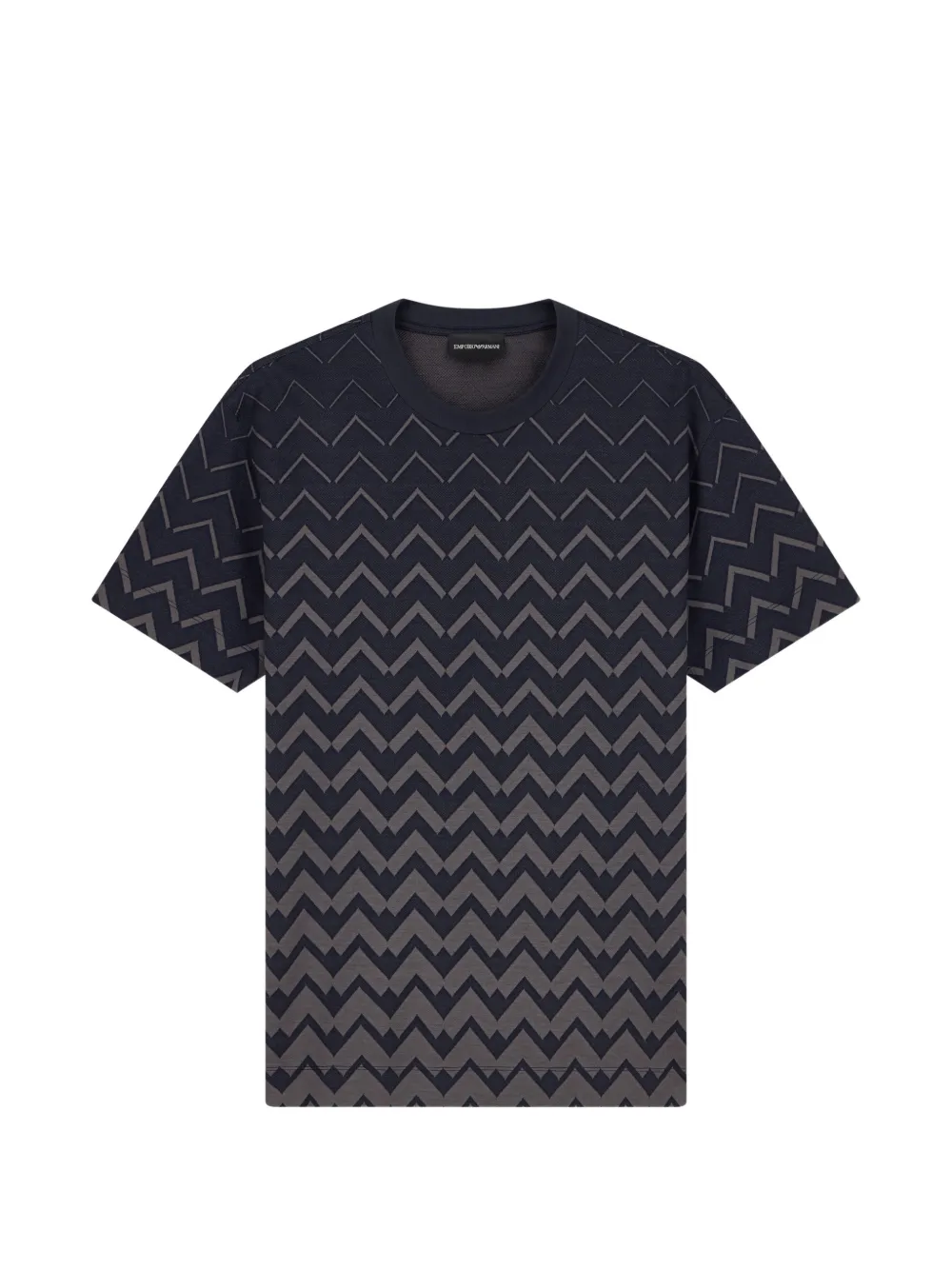 Emporio Armani t-shirt à motif de chevrons en jacquard - Bleu
