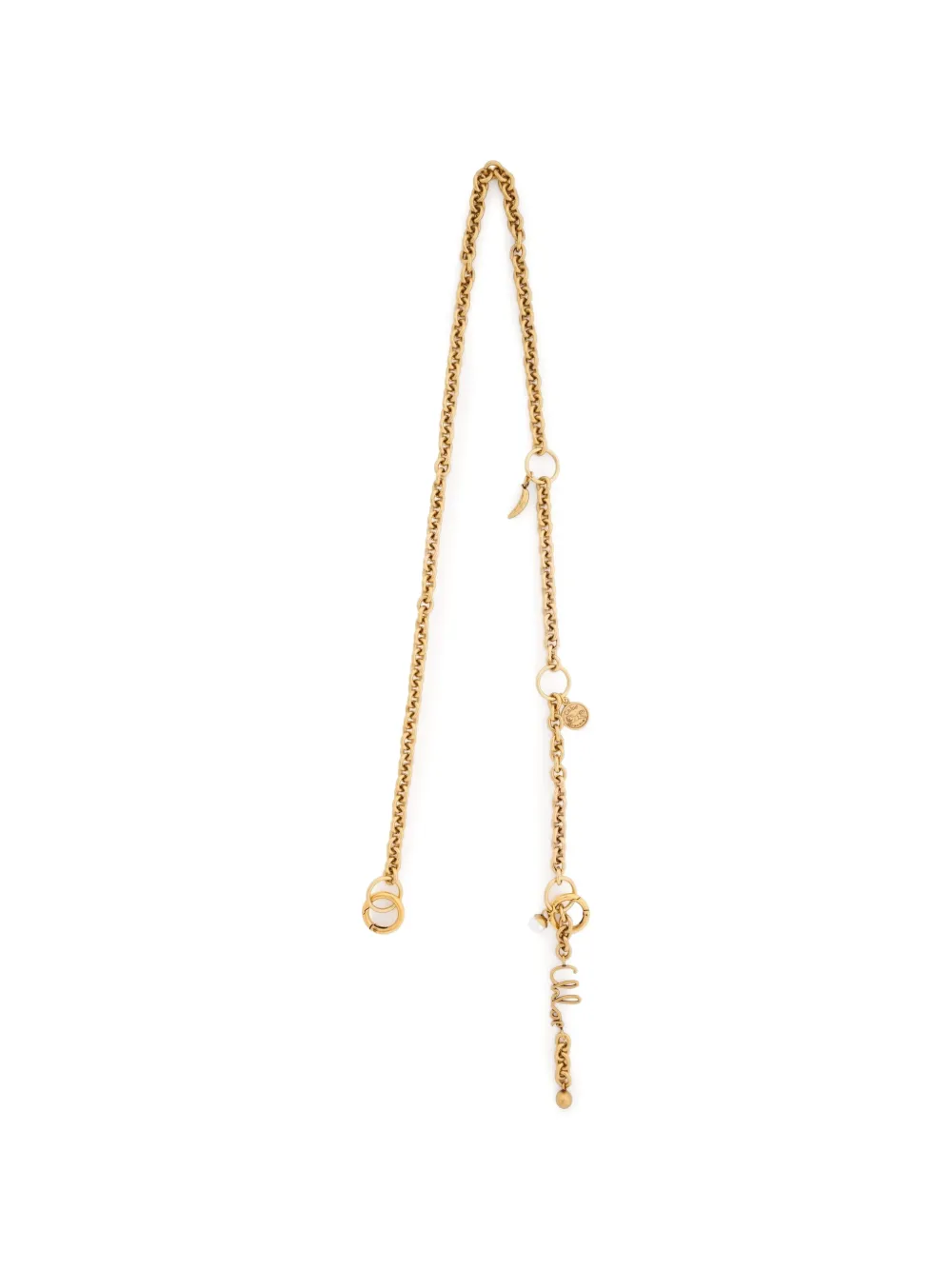 Chloé logo-plaque chain strap - Gold