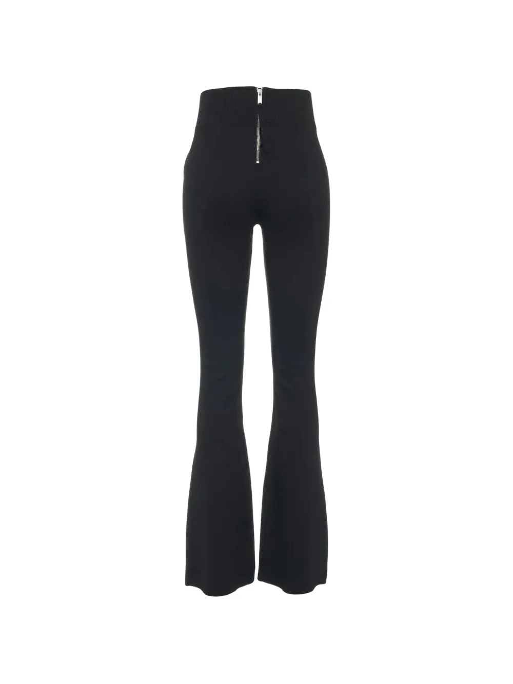 Thom Krom Flared broek met geribbelde taille Zwart