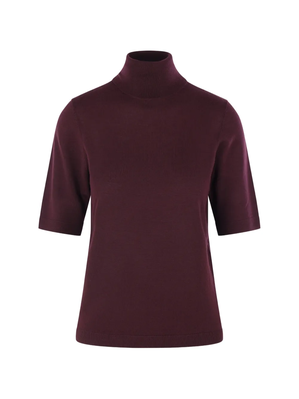Allude Short-sleeve Roll-neck Sweater In Red