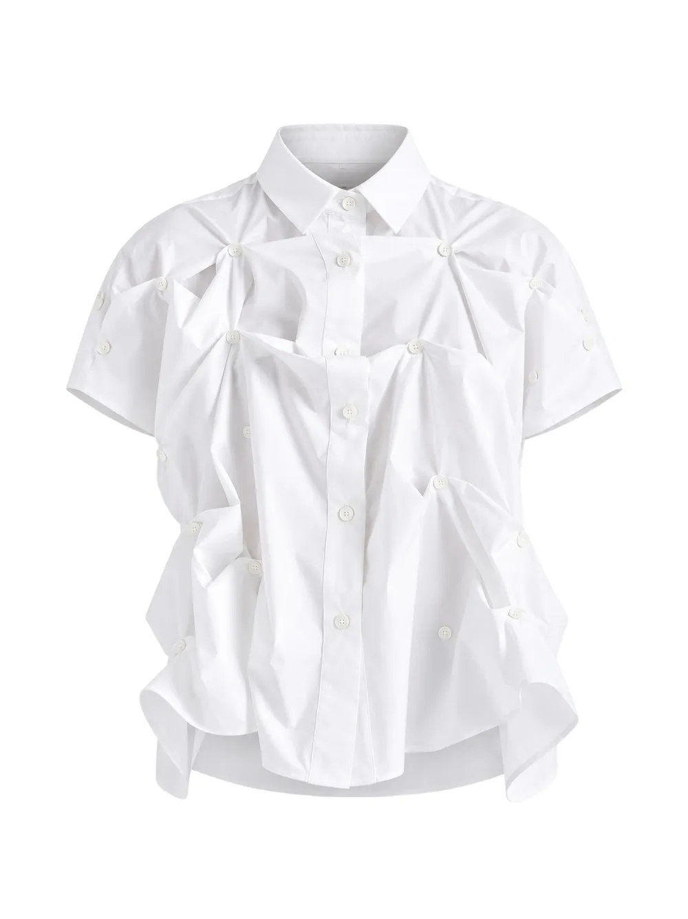 Meimeij Button-embellished Draped Shirt In White