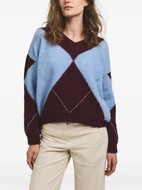 CESAR CASIER Anja argyle-knit sweater