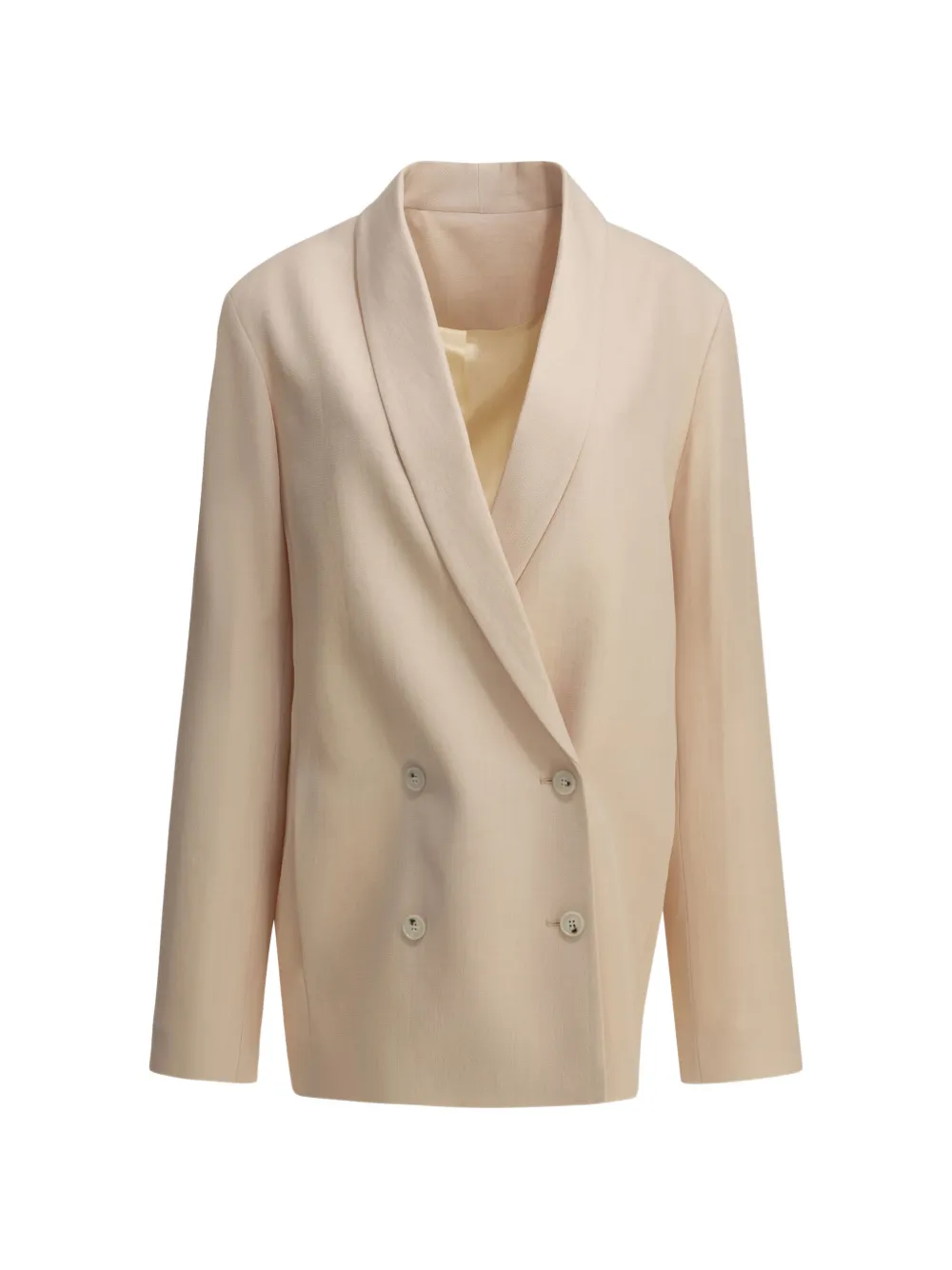 Loulou double-breasted shawl-lapel blazer - Toni neutri
