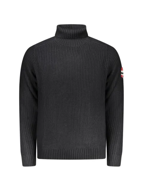 Norwegian Rain ribbed-knit logo-patch sweater
