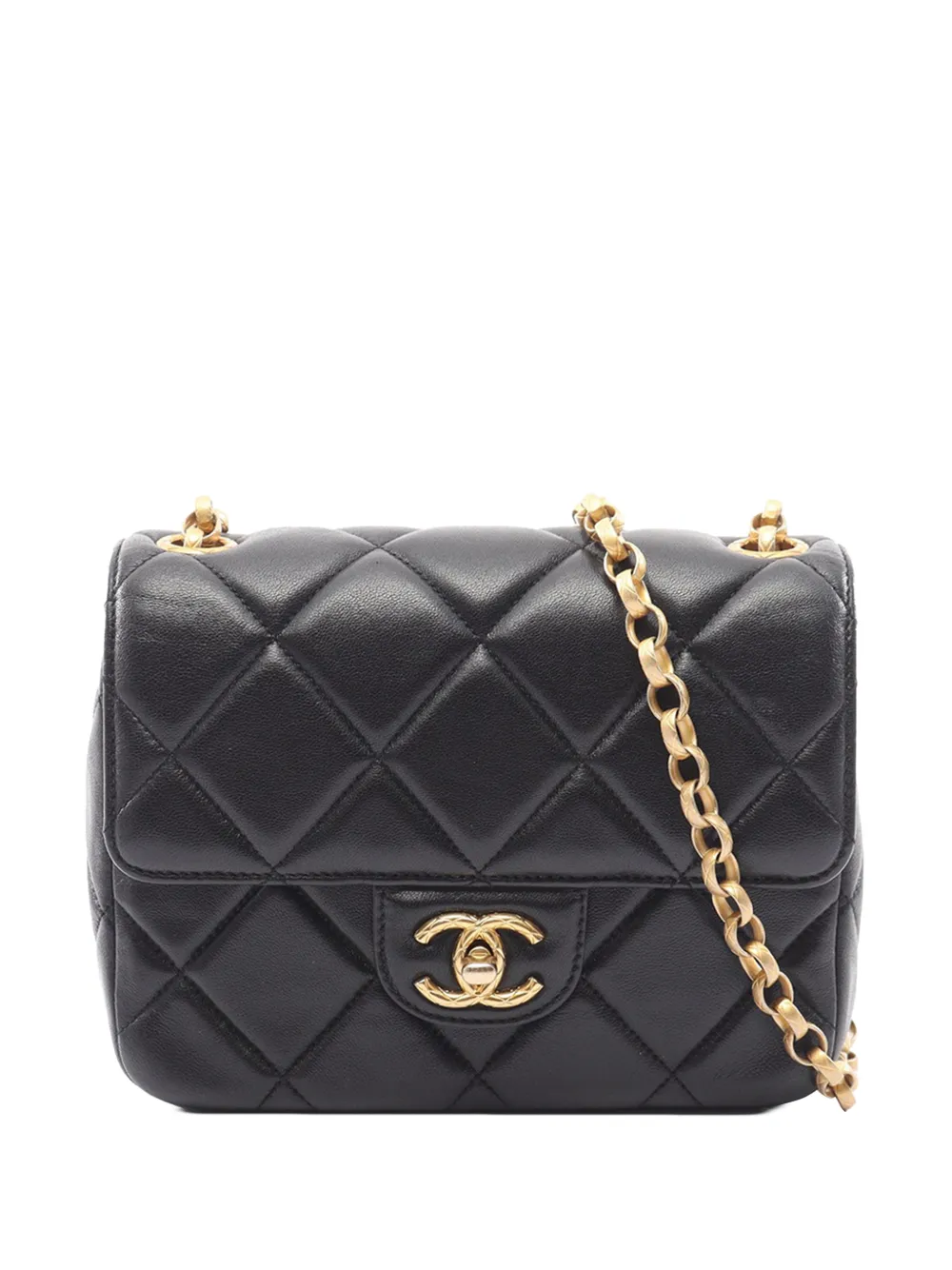 CHANEL Pre-Owned 2021-2026 Mini Quilted Lambskin Single Flap crossbody bag - Nero