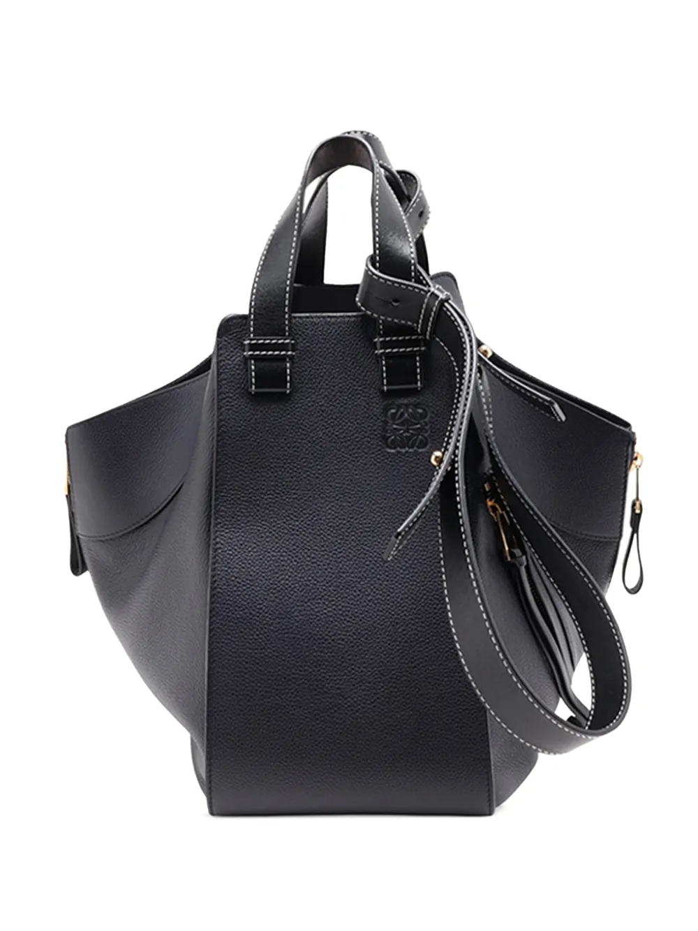 Loewe Pre-Owned 2010-2026 Medium Leather Hammock satchel - Nero