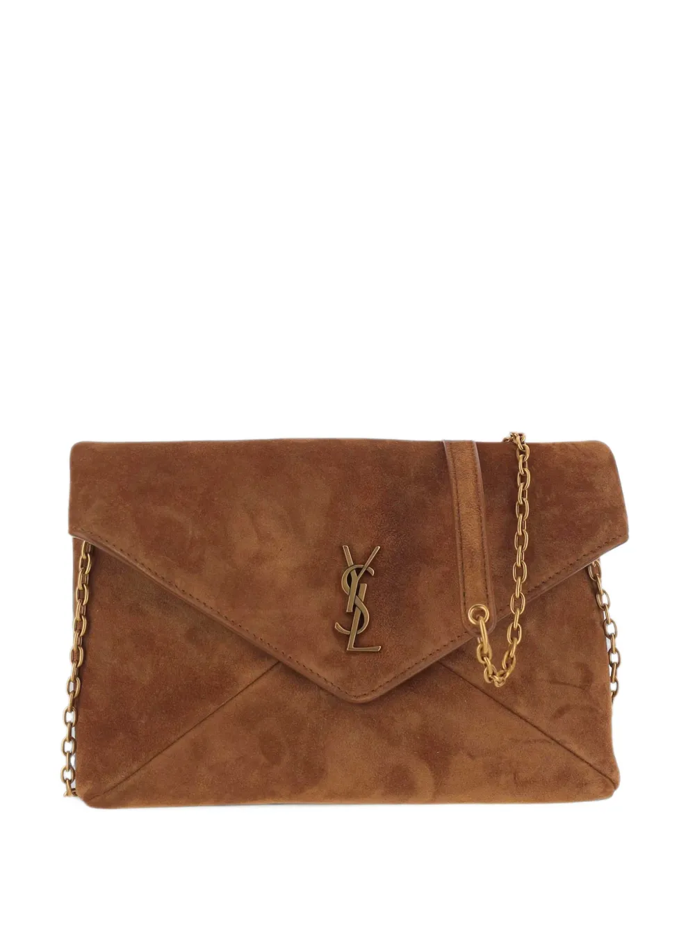 Saint Laurent Cassandre suede chain pouch
