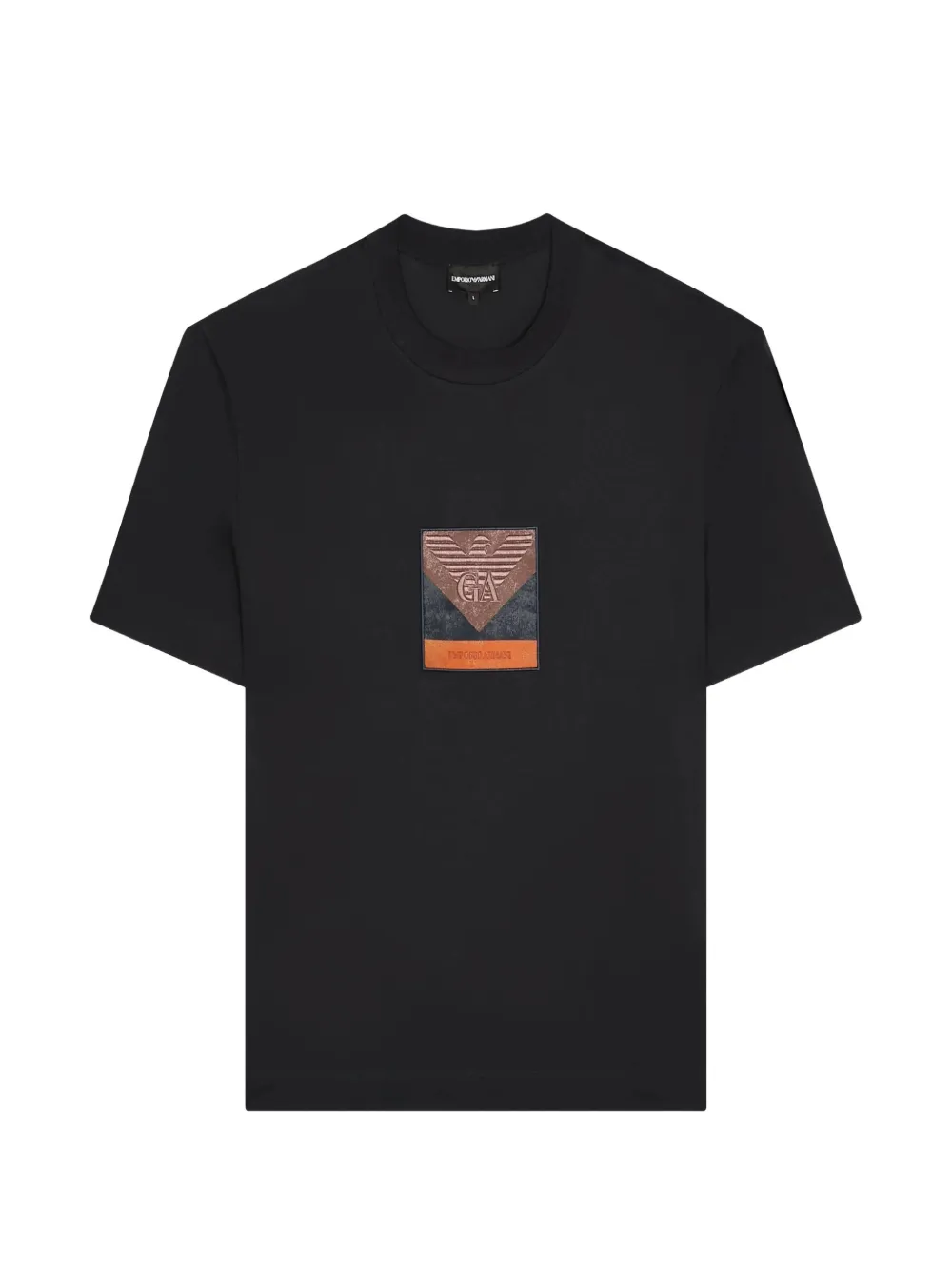 Emporio Armani logo-patch T-shirt Zwart