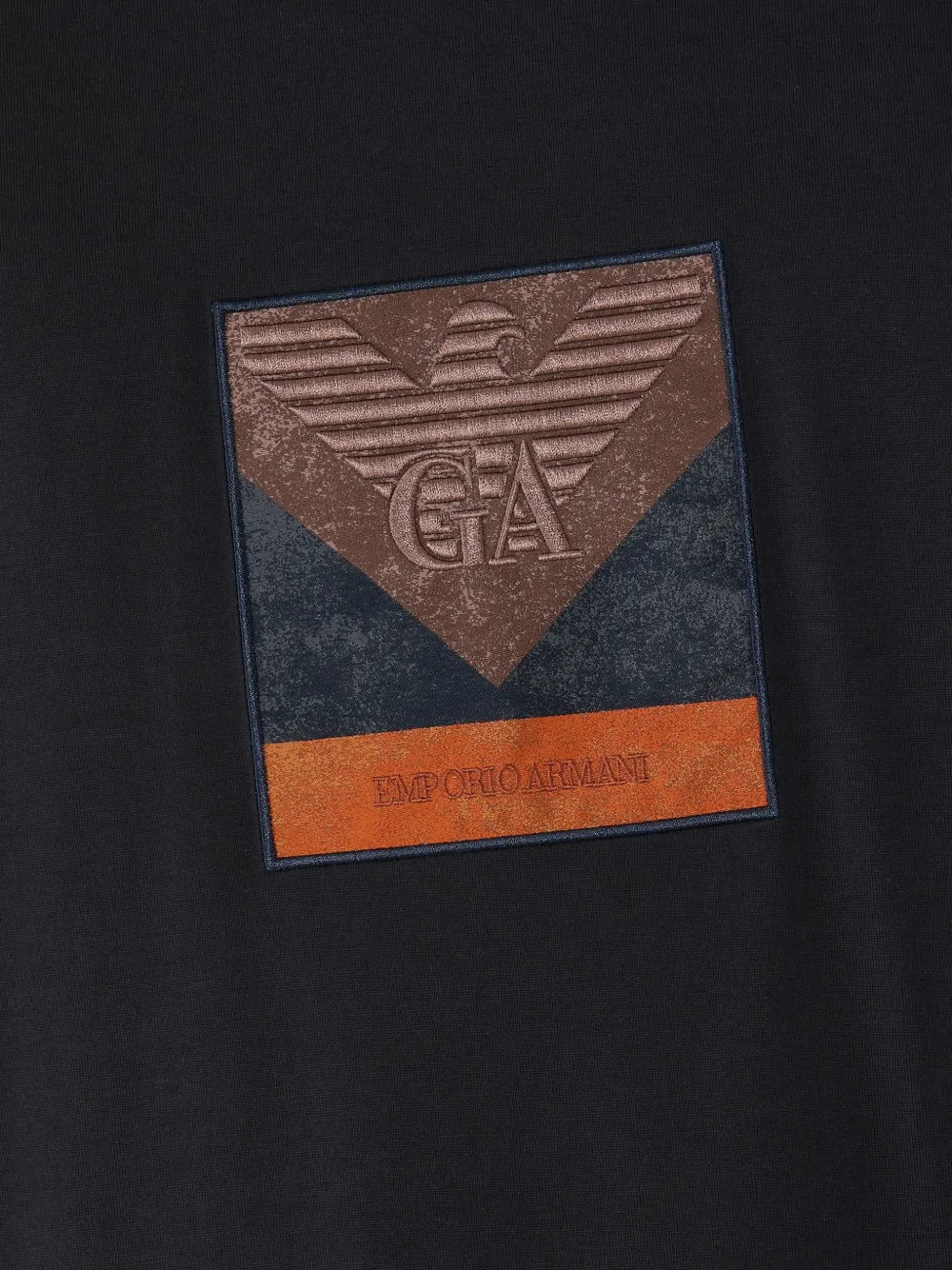Emporio Armani logo-patch T-shirt Zwart