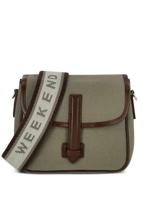 Weekend Max Mara bolsa crossbody de lona con ribete de piel