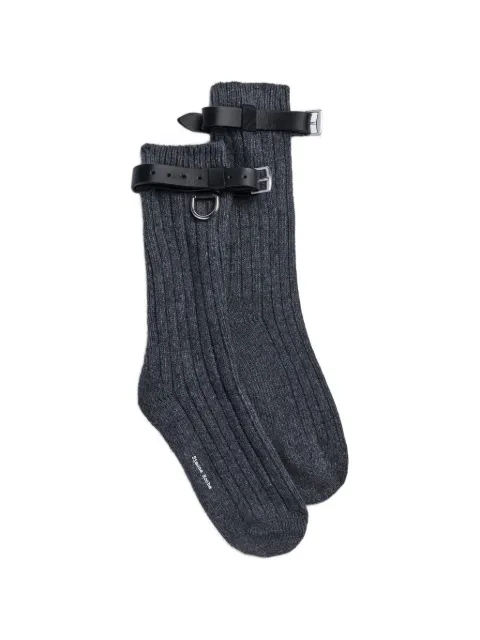 Simone Rocha leather-strap ribbed-knit socks