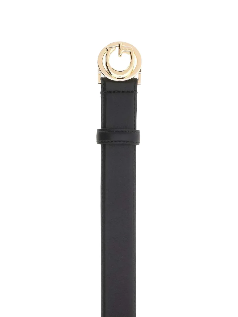 GUESS USA Cirene G leren riem met logo-plakkaat Zwart