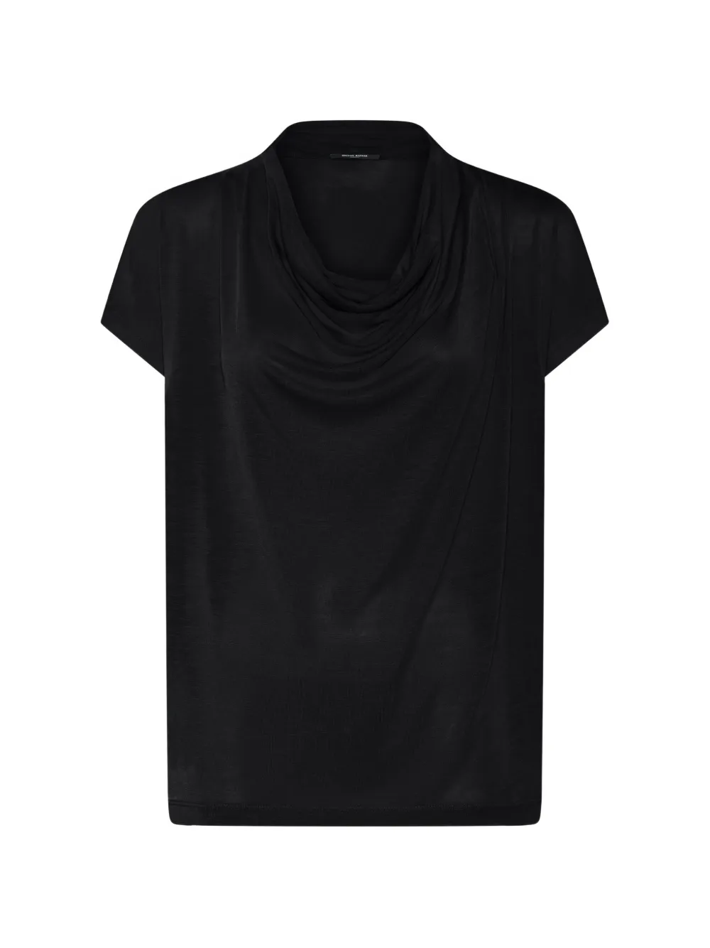 Bruuns Bazaar KatkaBBGinae draped-neck short-sleeve blouse - Noir Bruuns Bazaar KatkaBBGinae draped-neck short-sleeve blouse - Noir