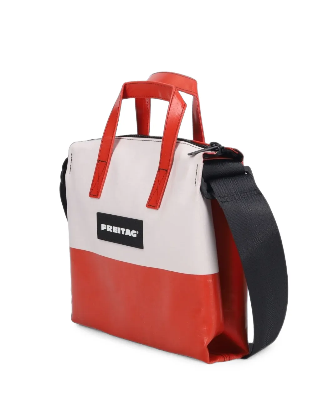 FREITAG two-tone logo-patch shoulder bag - Rosso
