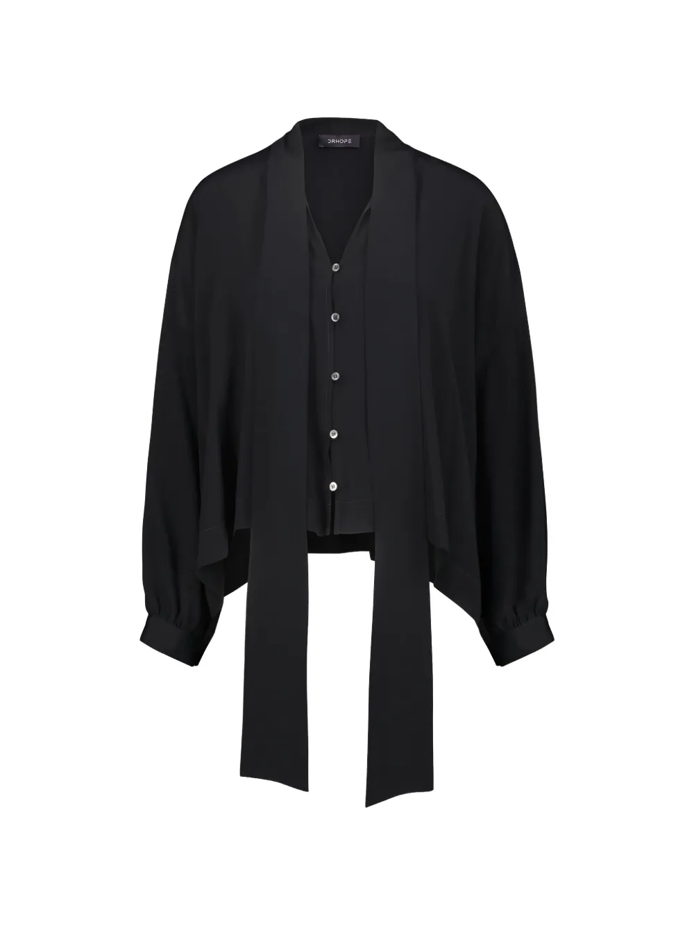 DRHOPE tie-neck button-up shirt - Schwarz