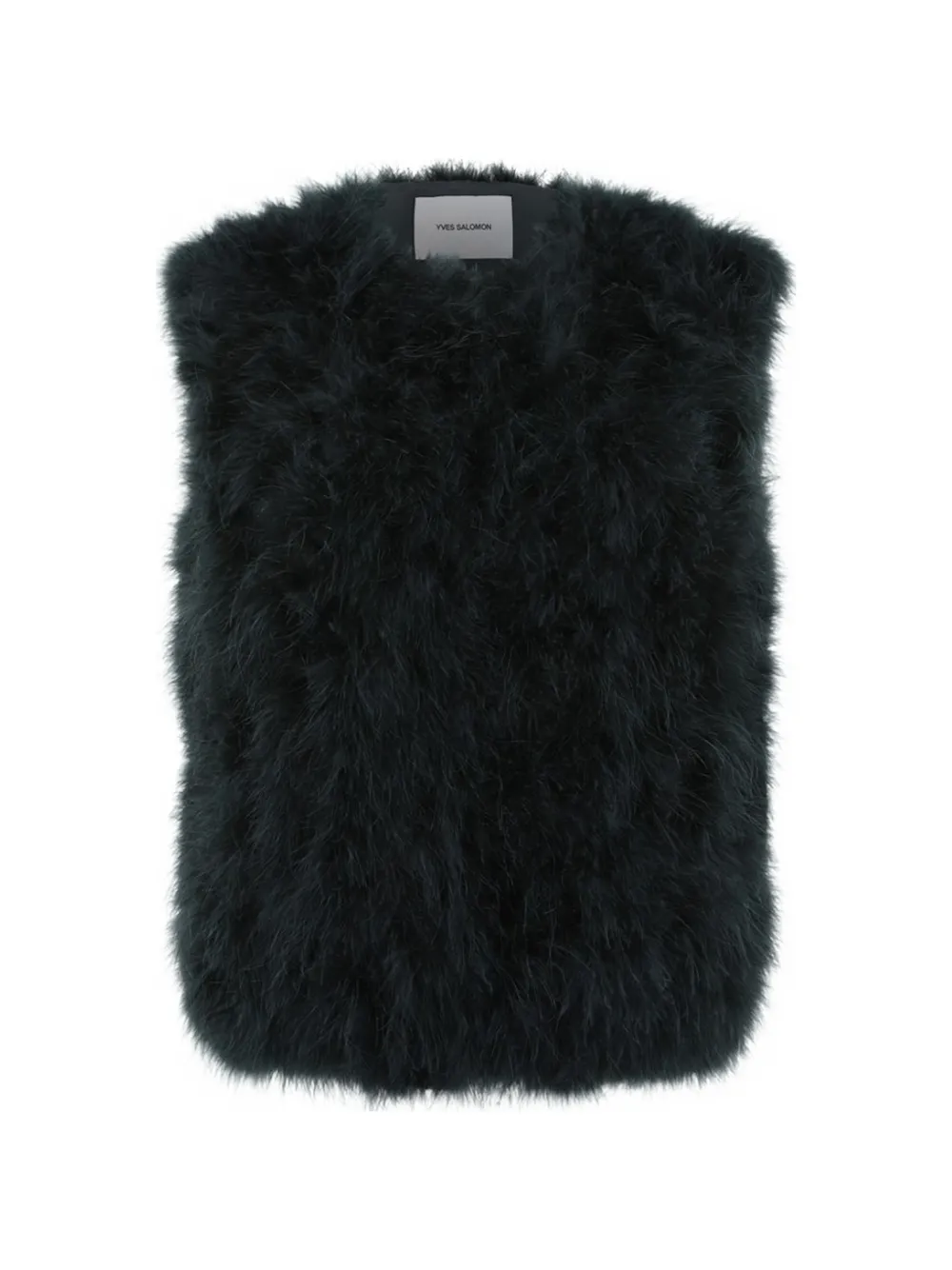 Yves Salomon feather-embellished gilet - Vert Yves Salomon feather-embellished gilet - Vert