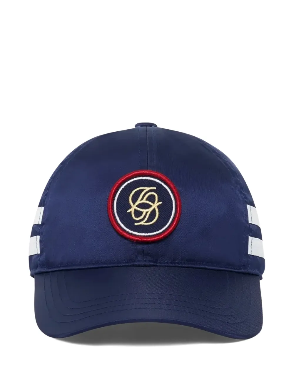 Drôle De Monsieur logo-patch striped cap - Blu