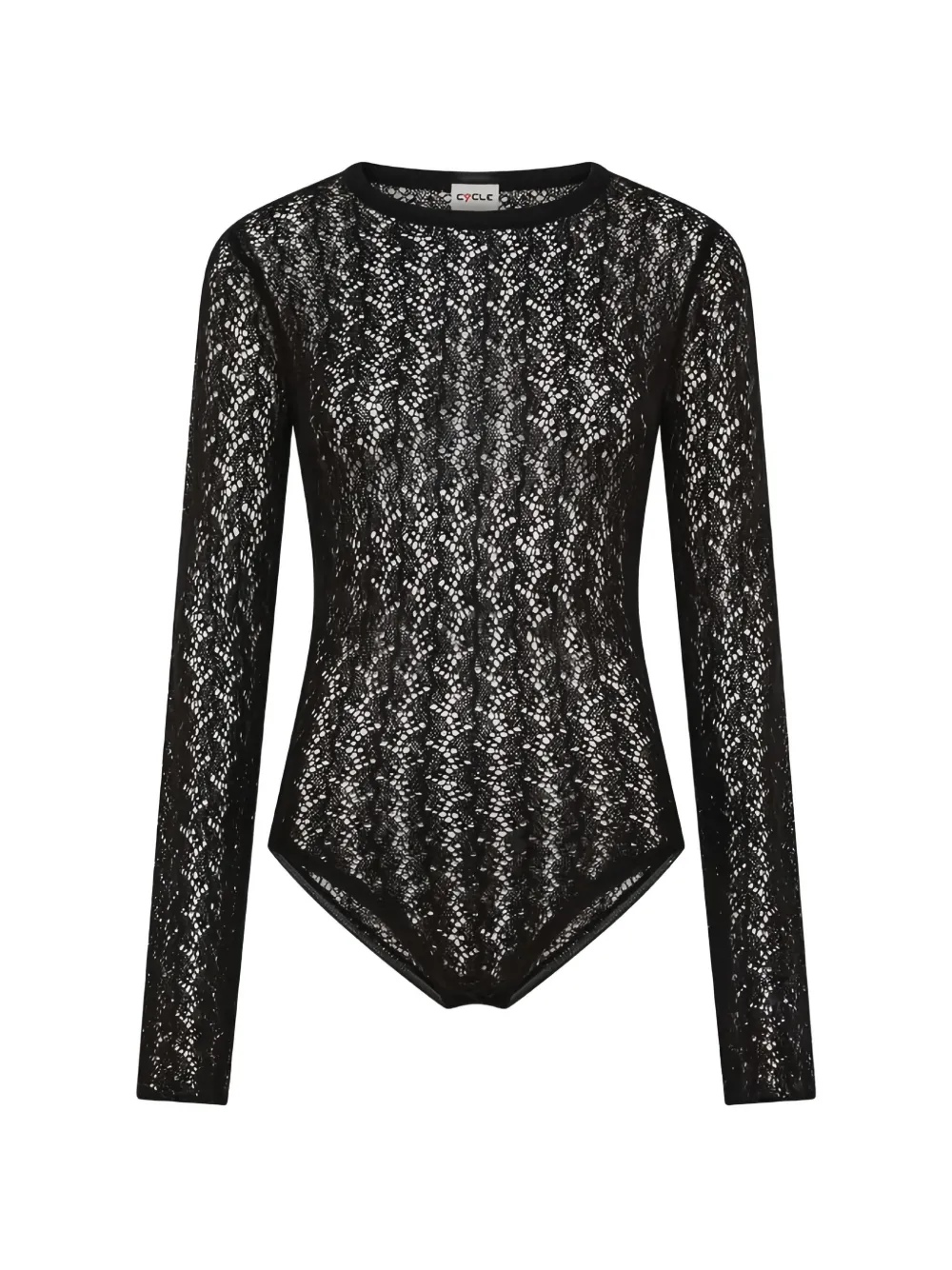 Cycle Lace-knit Long-sleeve Bodysuit In Black