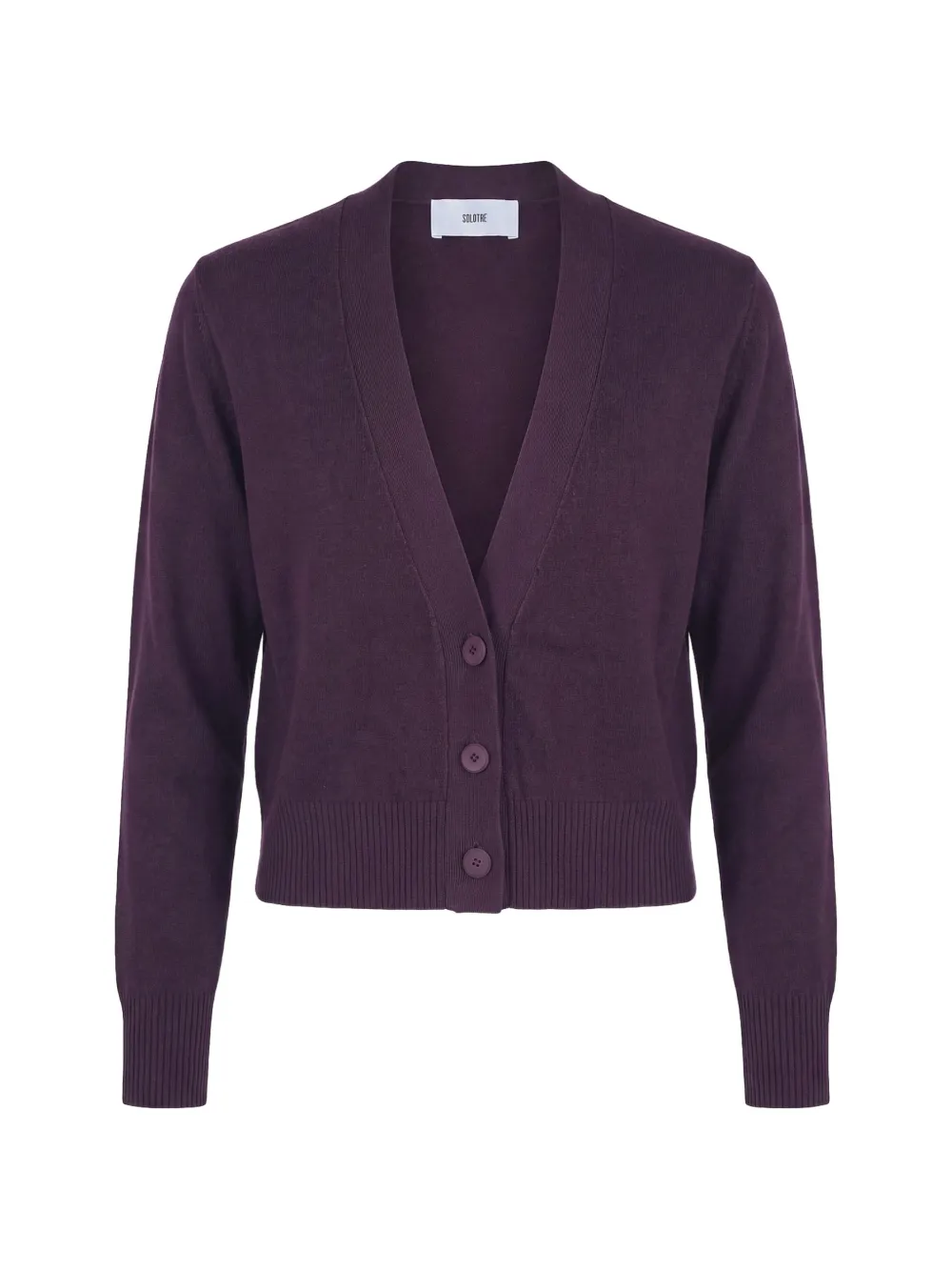 SOLOTRE V-neck knitted cardigan - Rouge SOLOTRE V-neck knitted cardigan - Rouge