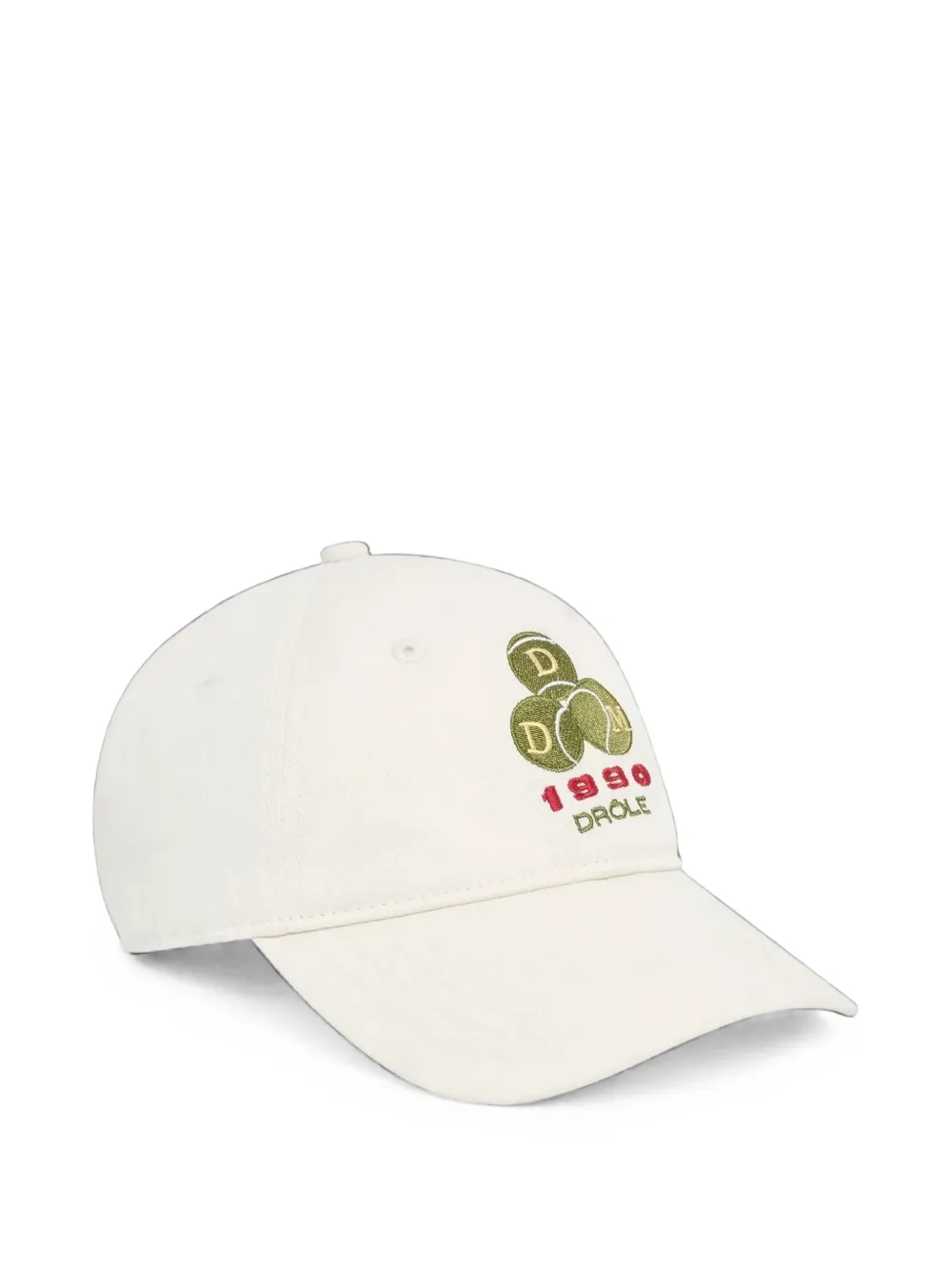 Drôle De Monsieur Honkbalpet met geborduurd logo Wit