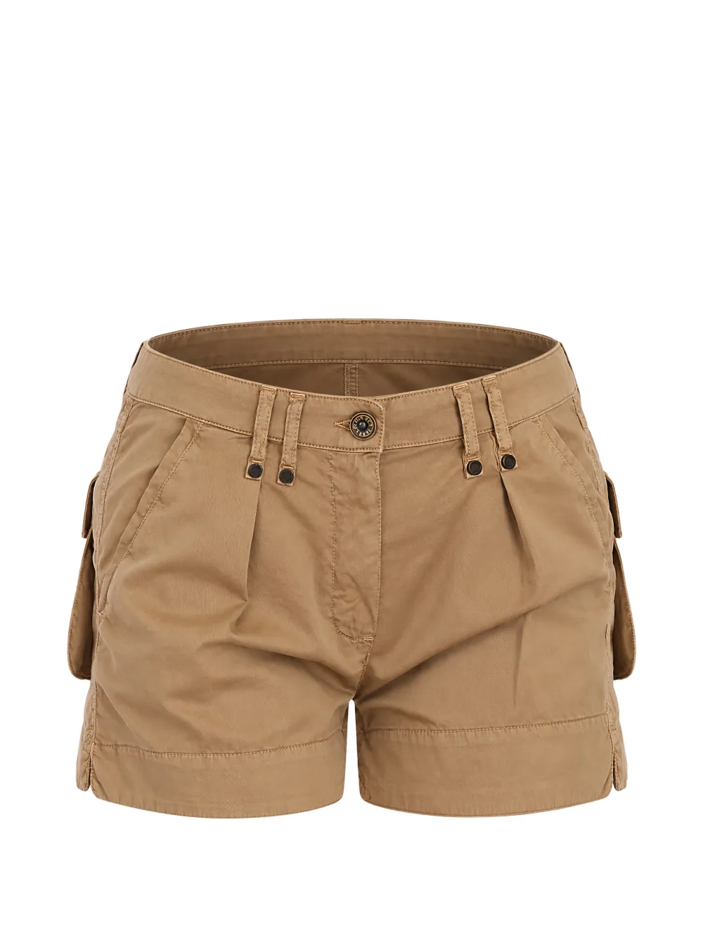 Plein Sud Pleated Flap-pocket Shorts In Brown