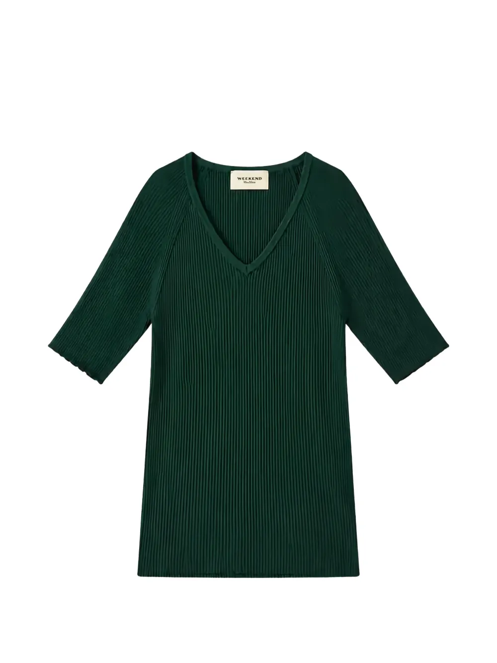 Weekend Max Mara Ribgebreide trui met korte mouwen Groen