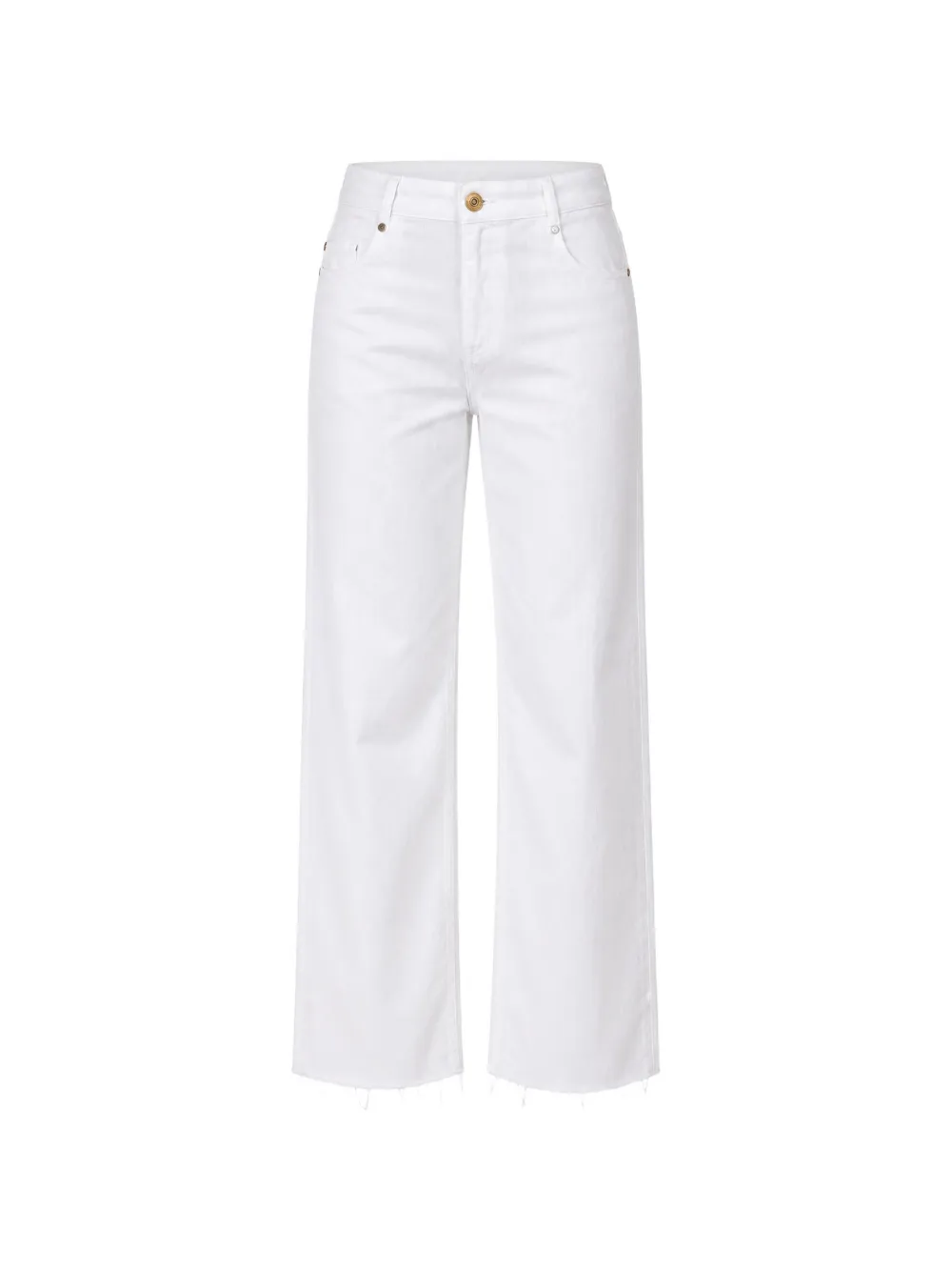 Gaëlle Paris strass-embellished raw-cut jeans - Bianco