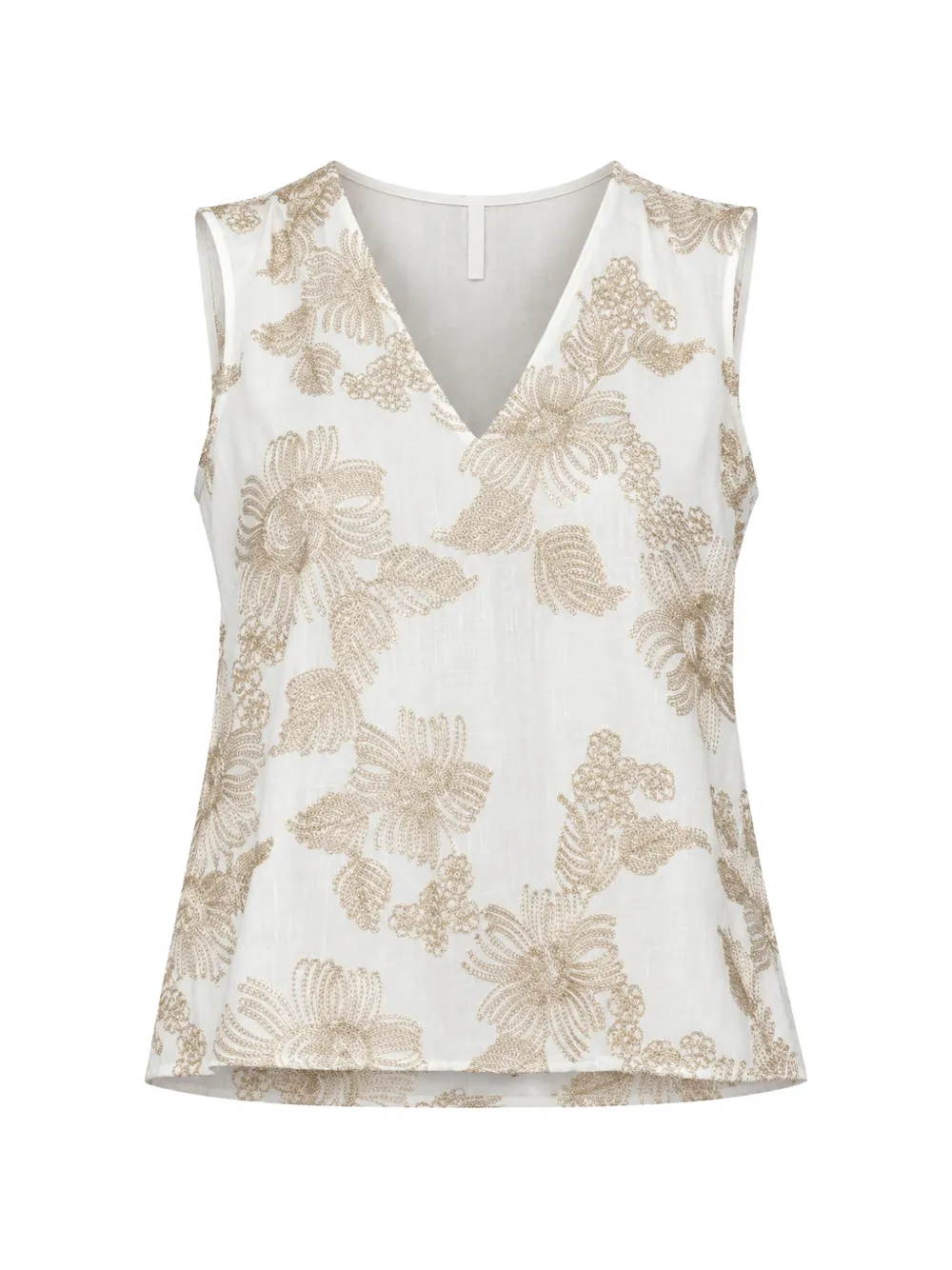 Kaos Embroidered Floral-print Top In White