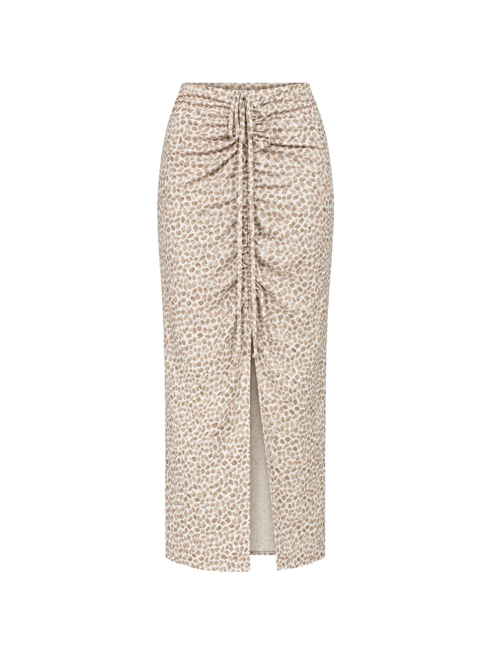 kaos ruched leopard-print maxi skirt - Tons neutres