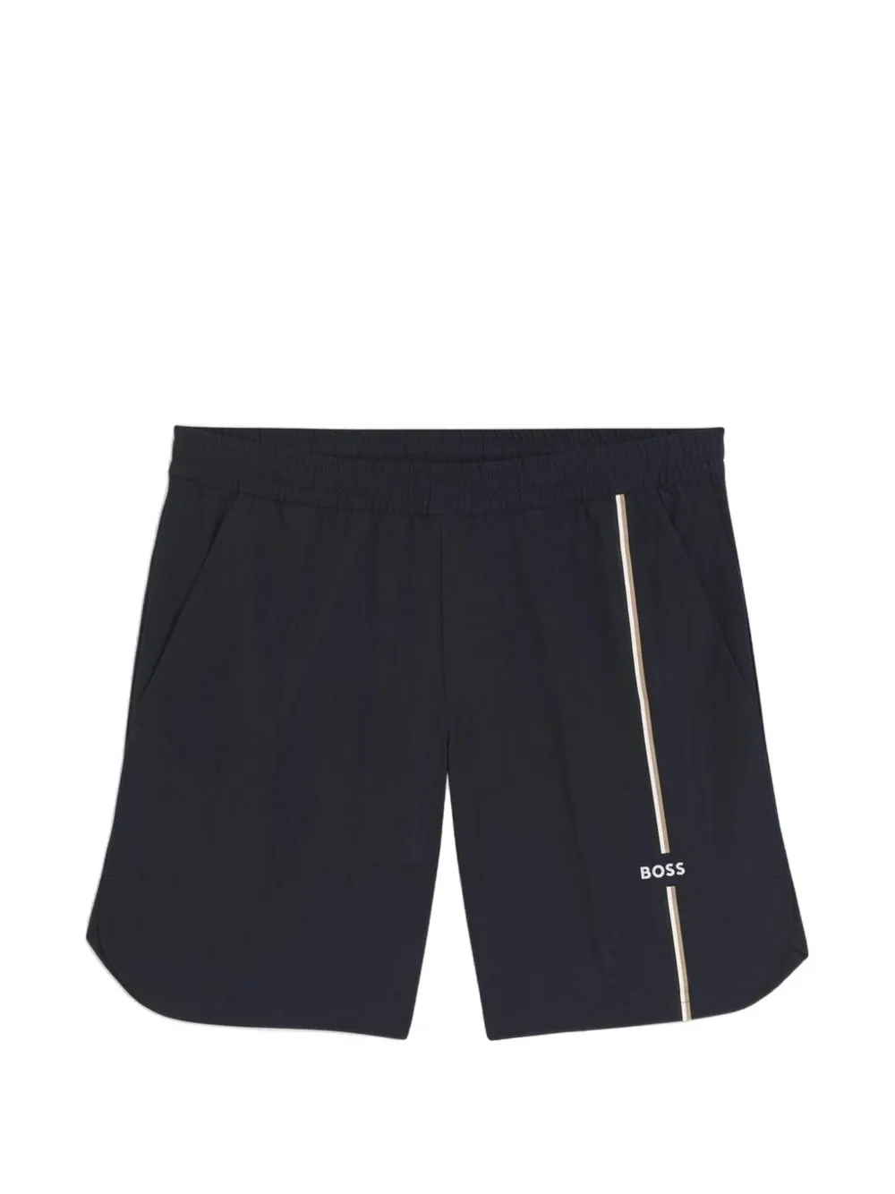 BOSS logo-print side-stripe shorts - Blu