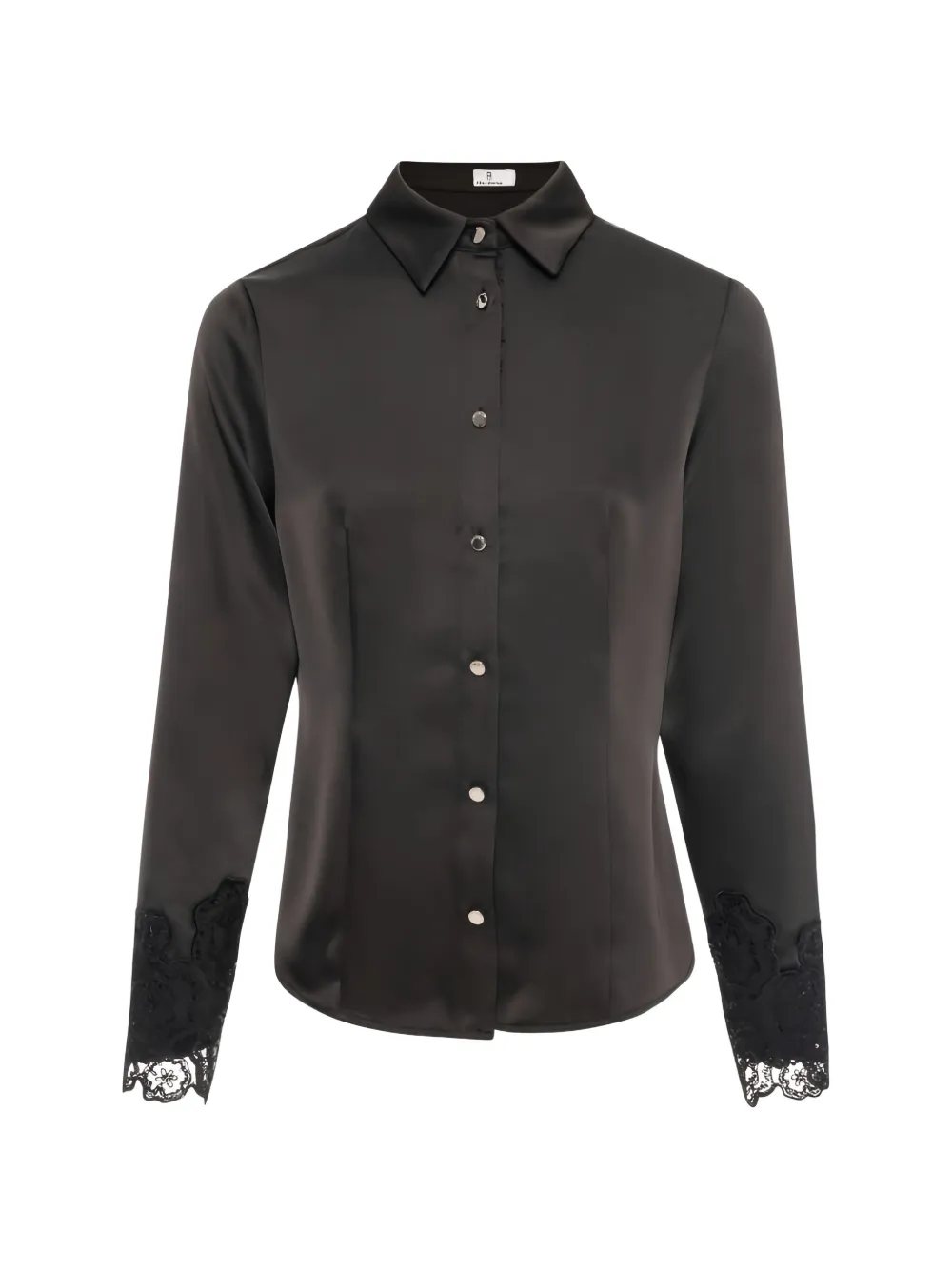 FRACOMINA lace-trim satin-finish shirt