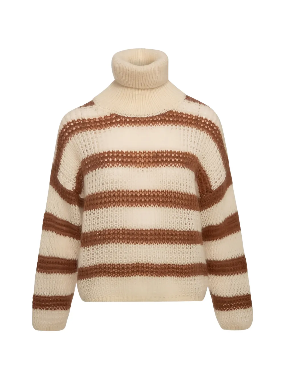FRACOMINA striped open-knit sweater - Toni neutri