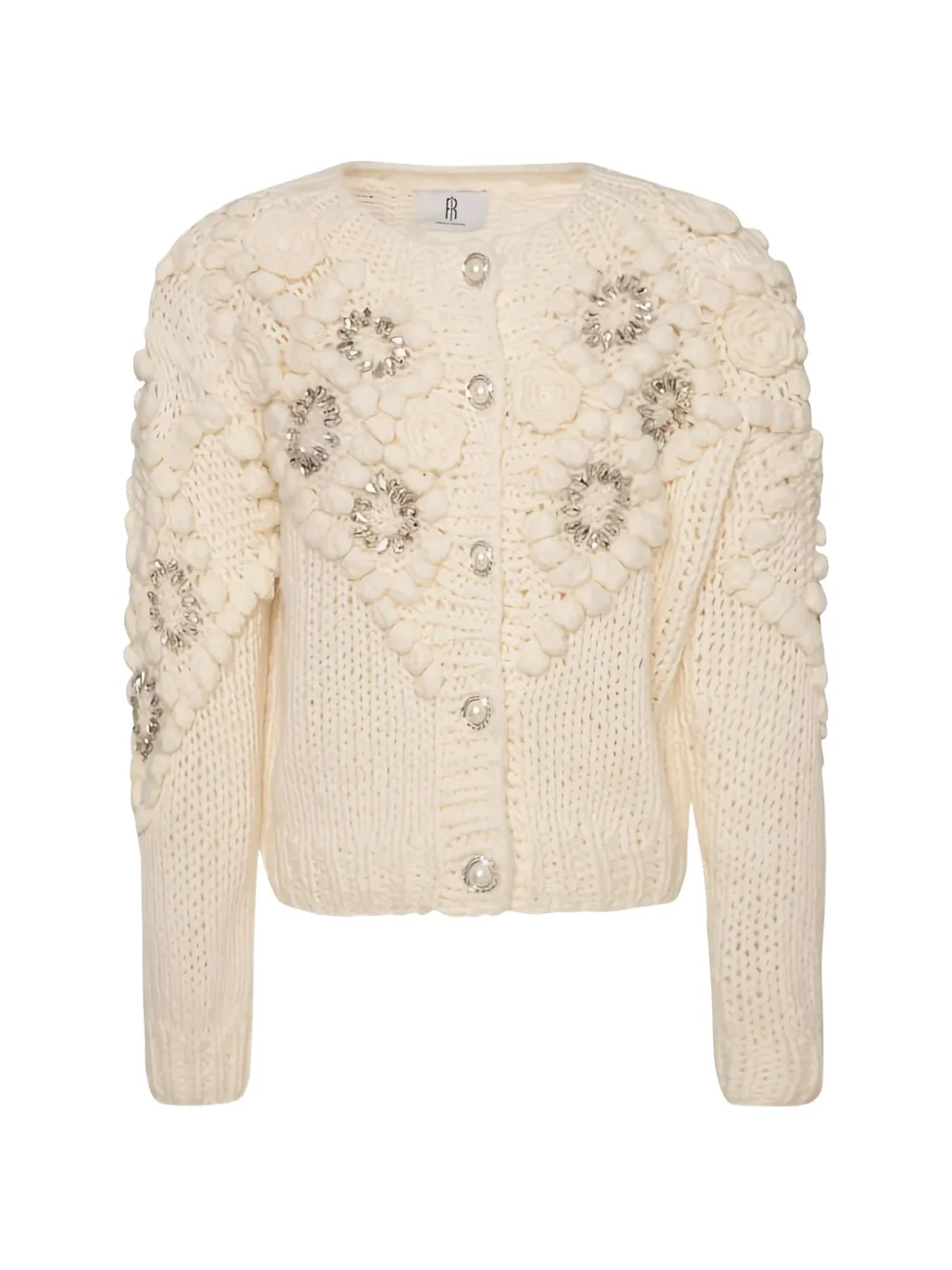 FRACOMINA crystal-embellished chunky-knit cardigan - Toni neutri