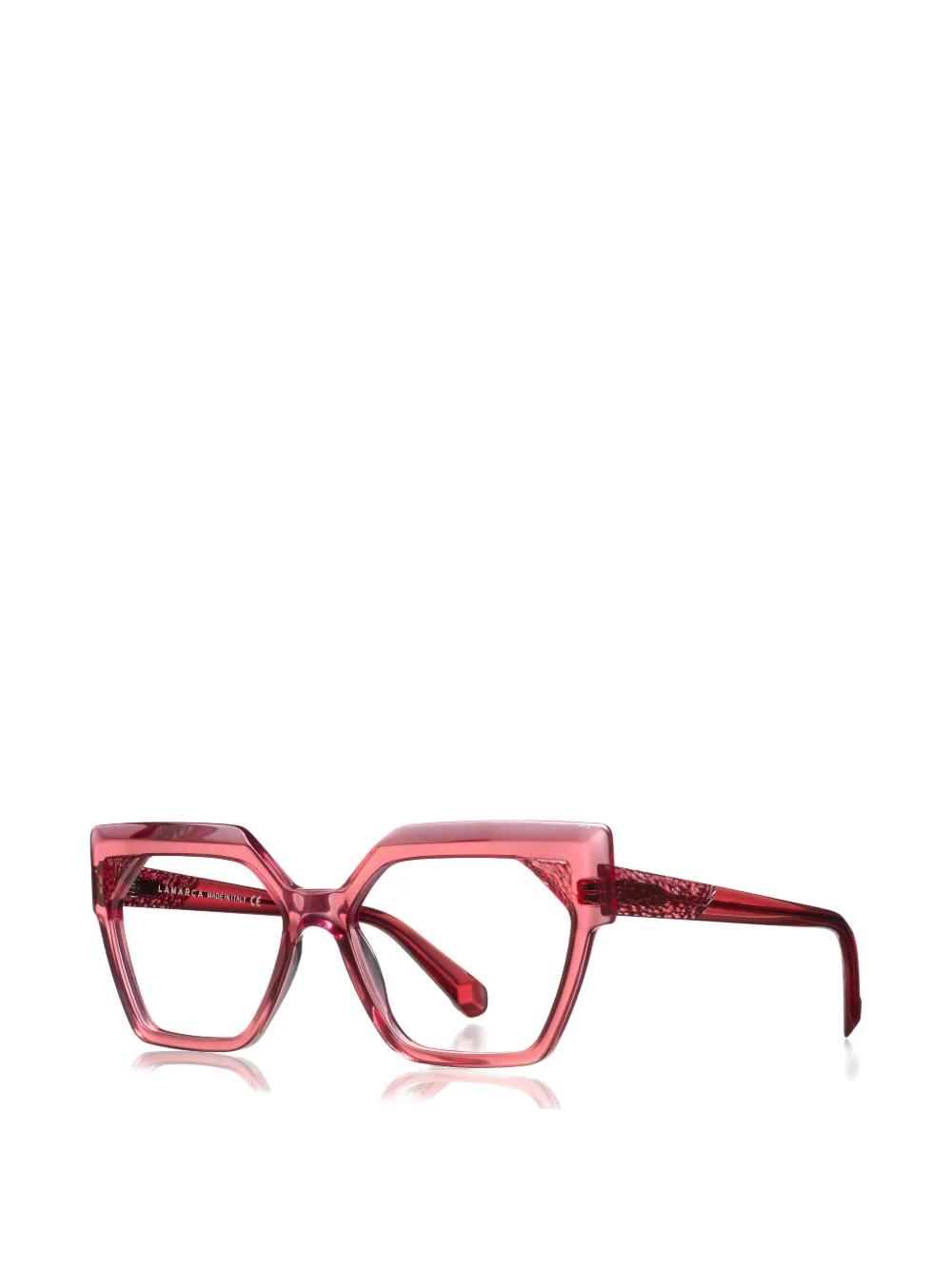 Lamarca Eyewear Ceselli geometric-frame glasses - Rosso