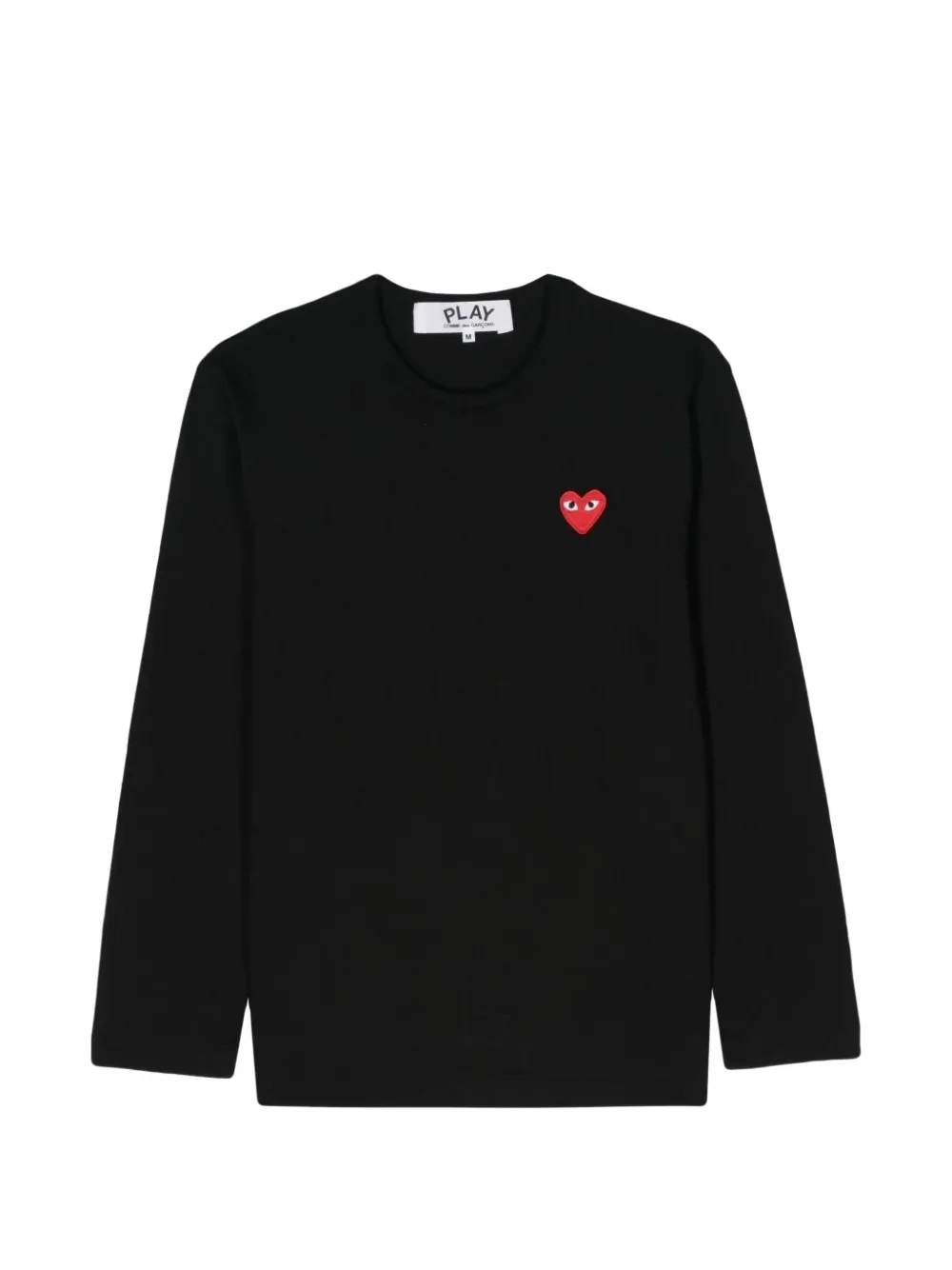 Comme Des Garçons T-shirt met hartpatch Zwart