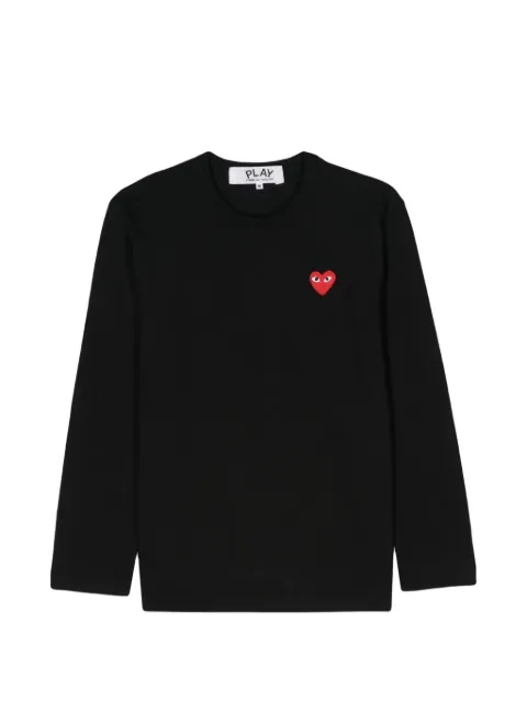 Comme Des Garçons heart-patch long-sleeve T-shirt