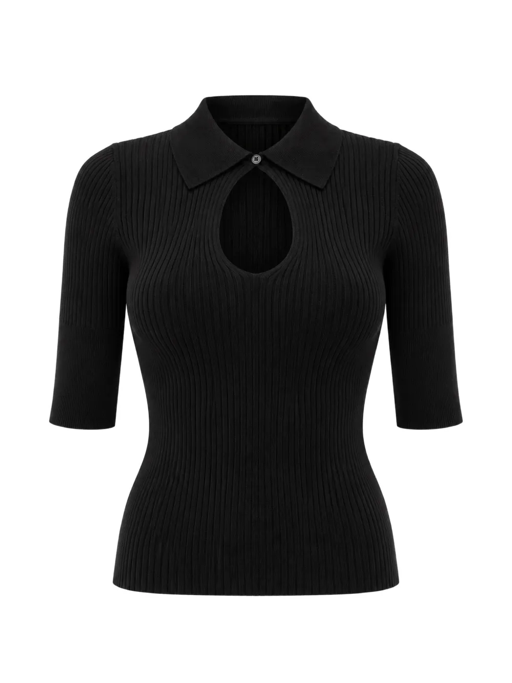 Kaos Ribbed Cut-out Sweater In Black