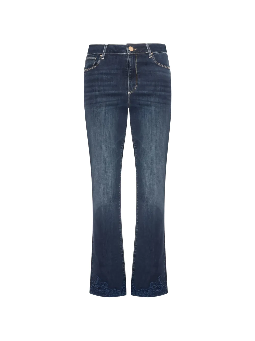 FRACOMINA embroidered-hem flared jeans
