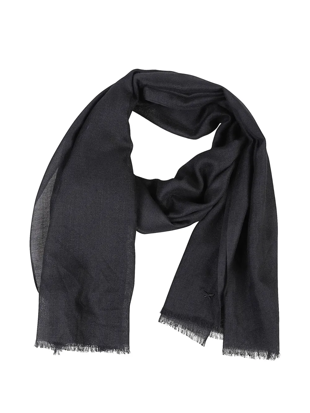 Weekend Max Mara Ausgefranster Schal Mit Schmetterlingsstickerei In Black